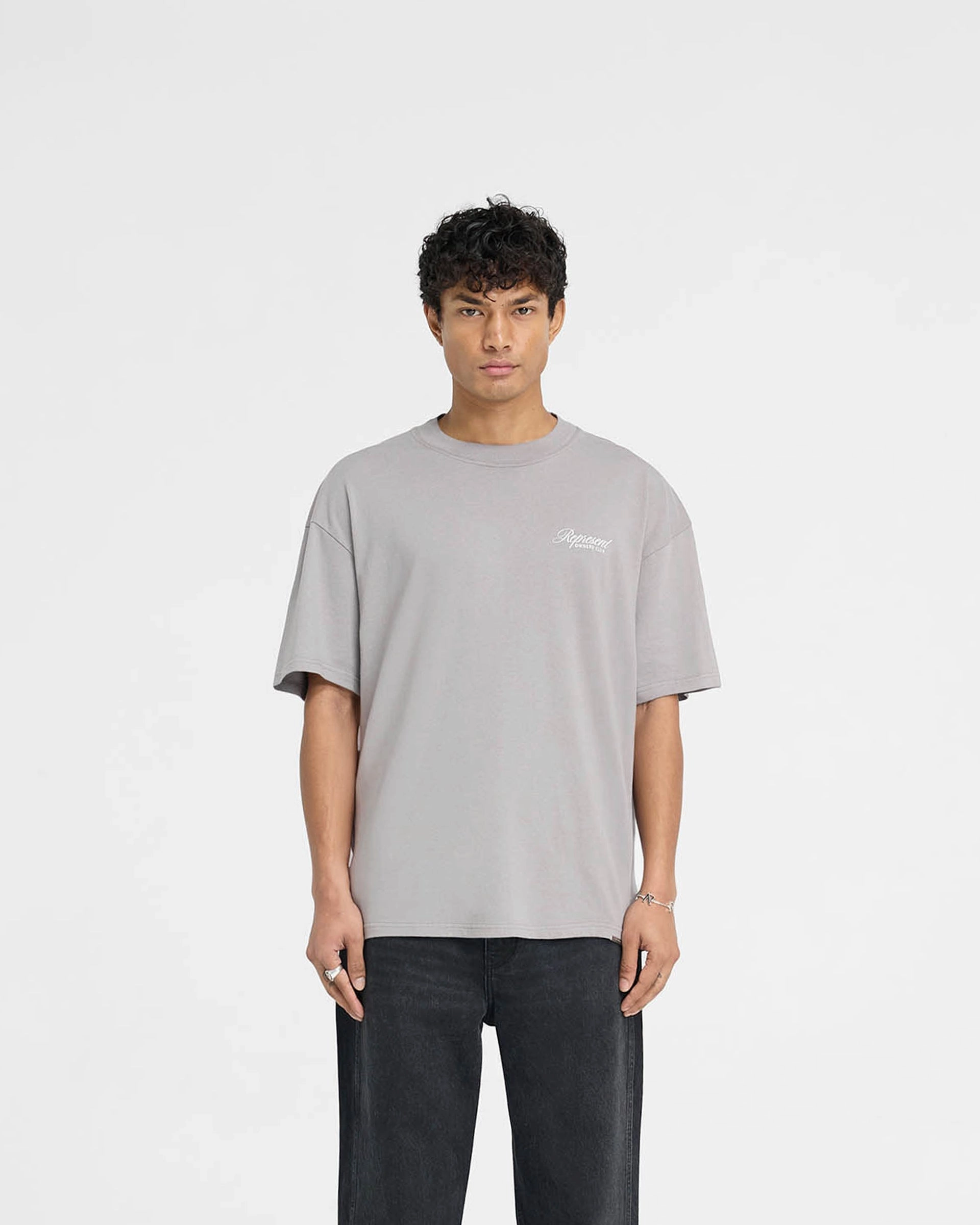 Represent Owners Club Script T-Shirt - Slate Sustainable production Minimalist Style