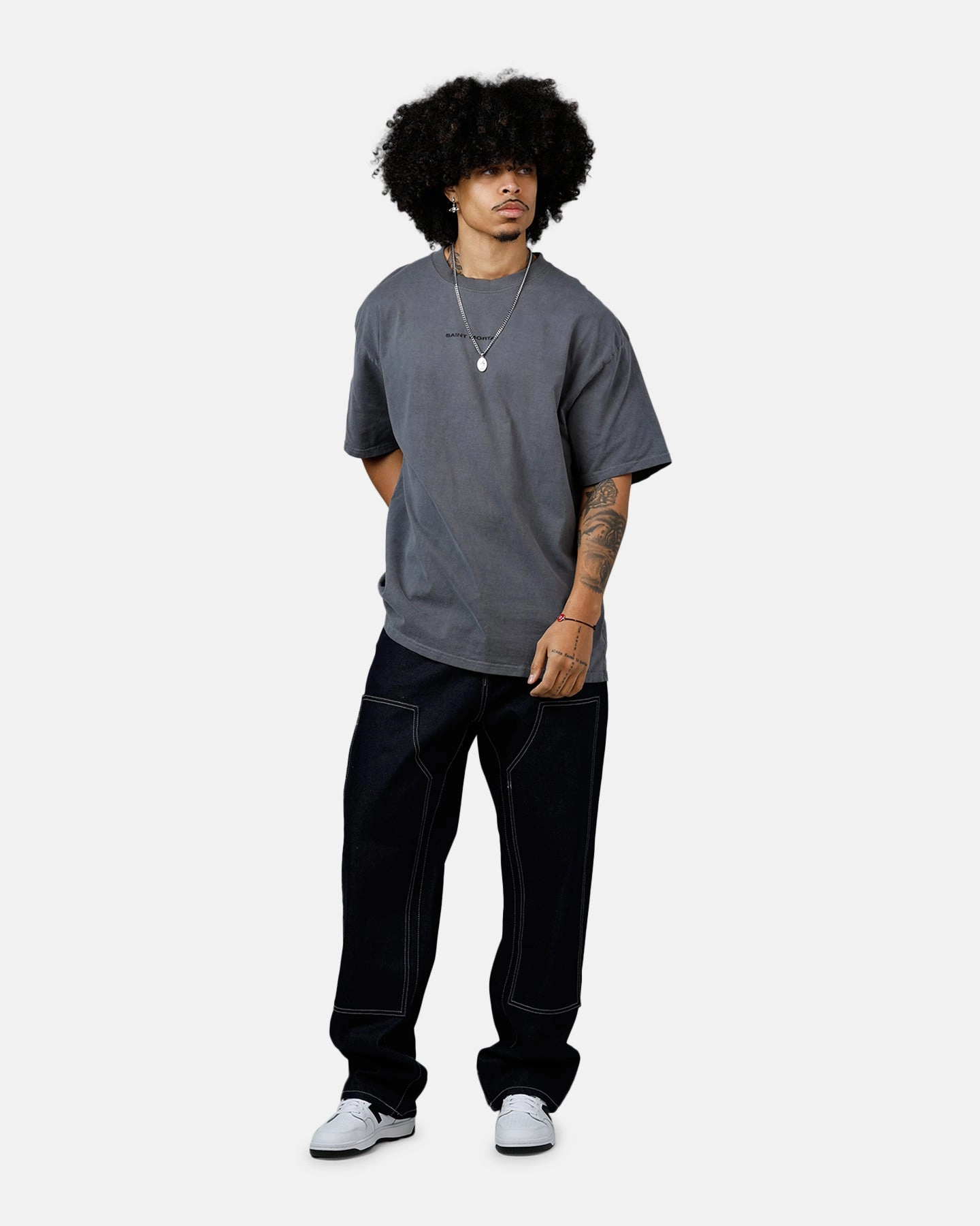 Saint Morta Raven T-Shirt Washed Charcoal FlexibleLayeredConstruction