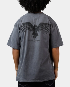 Saint Morta Raven T-Shirt Washed Charcoal AntiPillingSurface