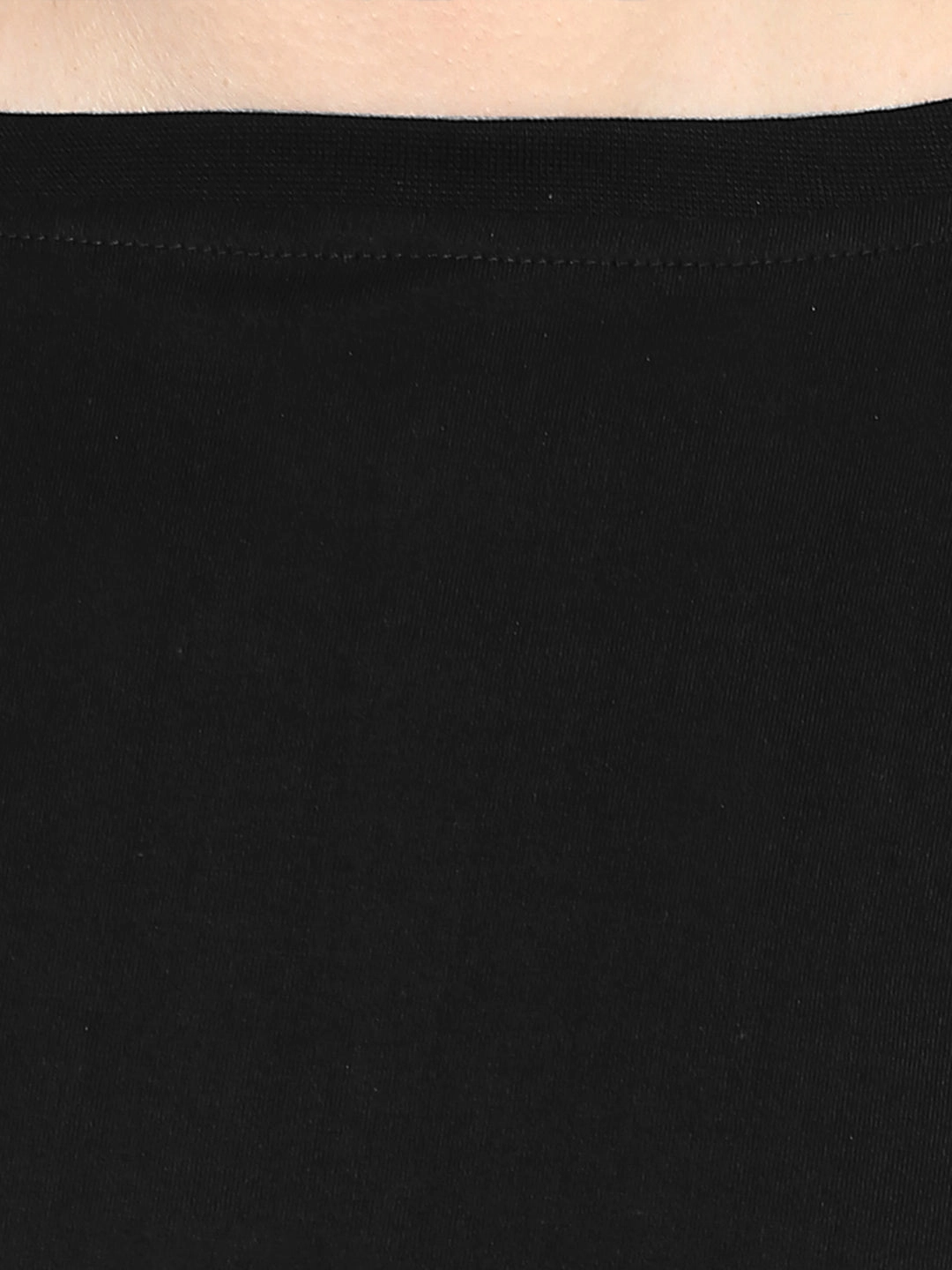 Odor Neutralizing Technology Slim Fit Shirt Women's Black Round Neck Full Sleeves Oversized Boxy Crop Top