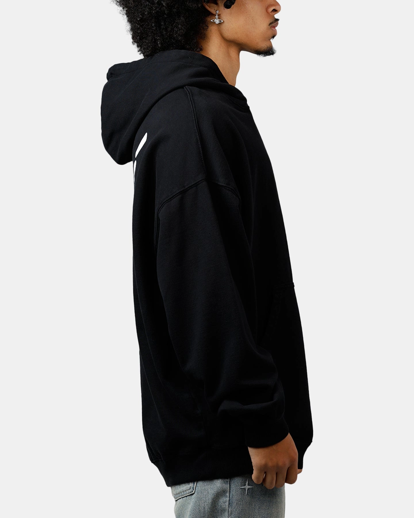 Bamboo Fiber Fabric Carre Swifty Hoodie Black