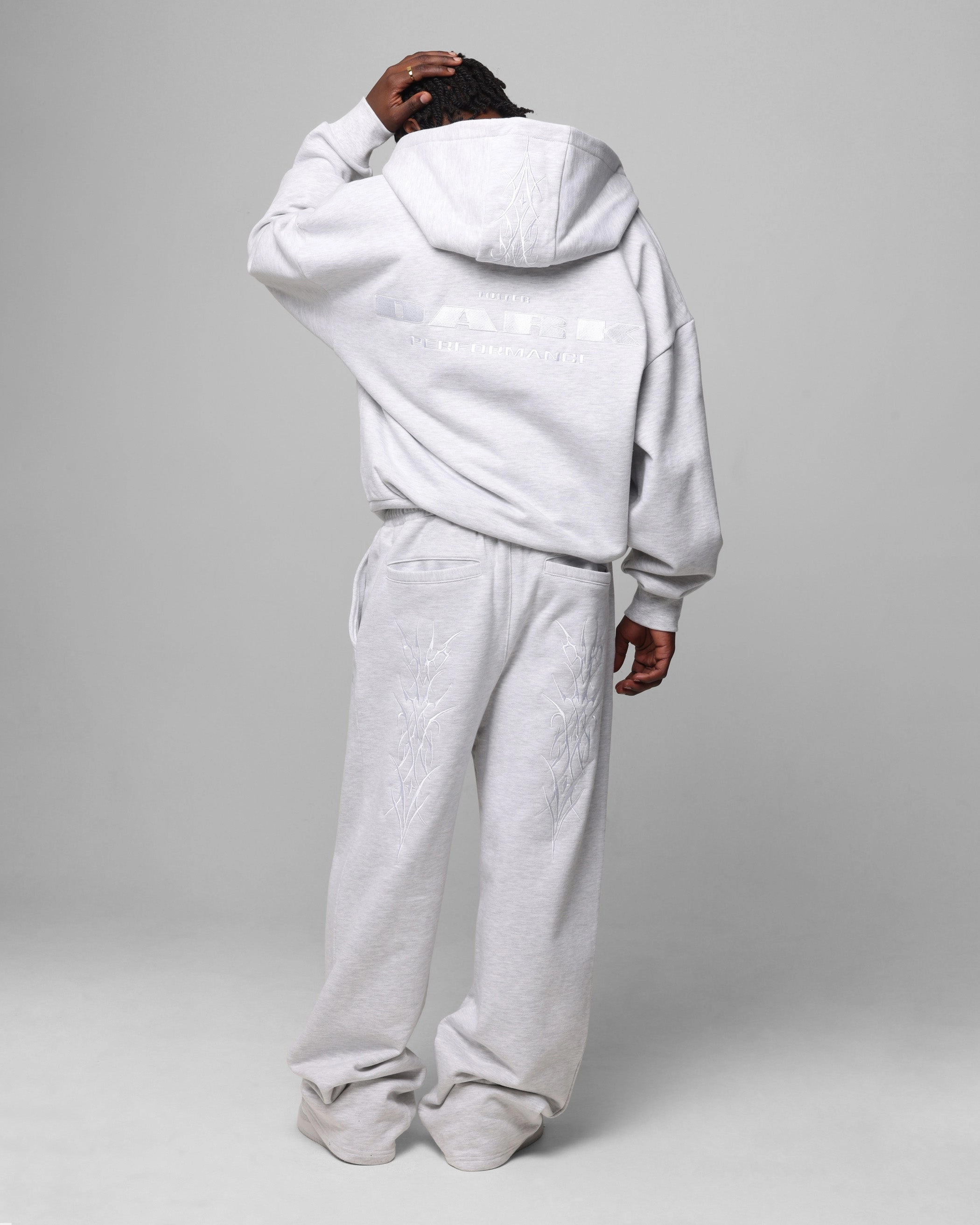 AthleisureInspired Loiter Blood Born Zip Hoodie Grey Marle