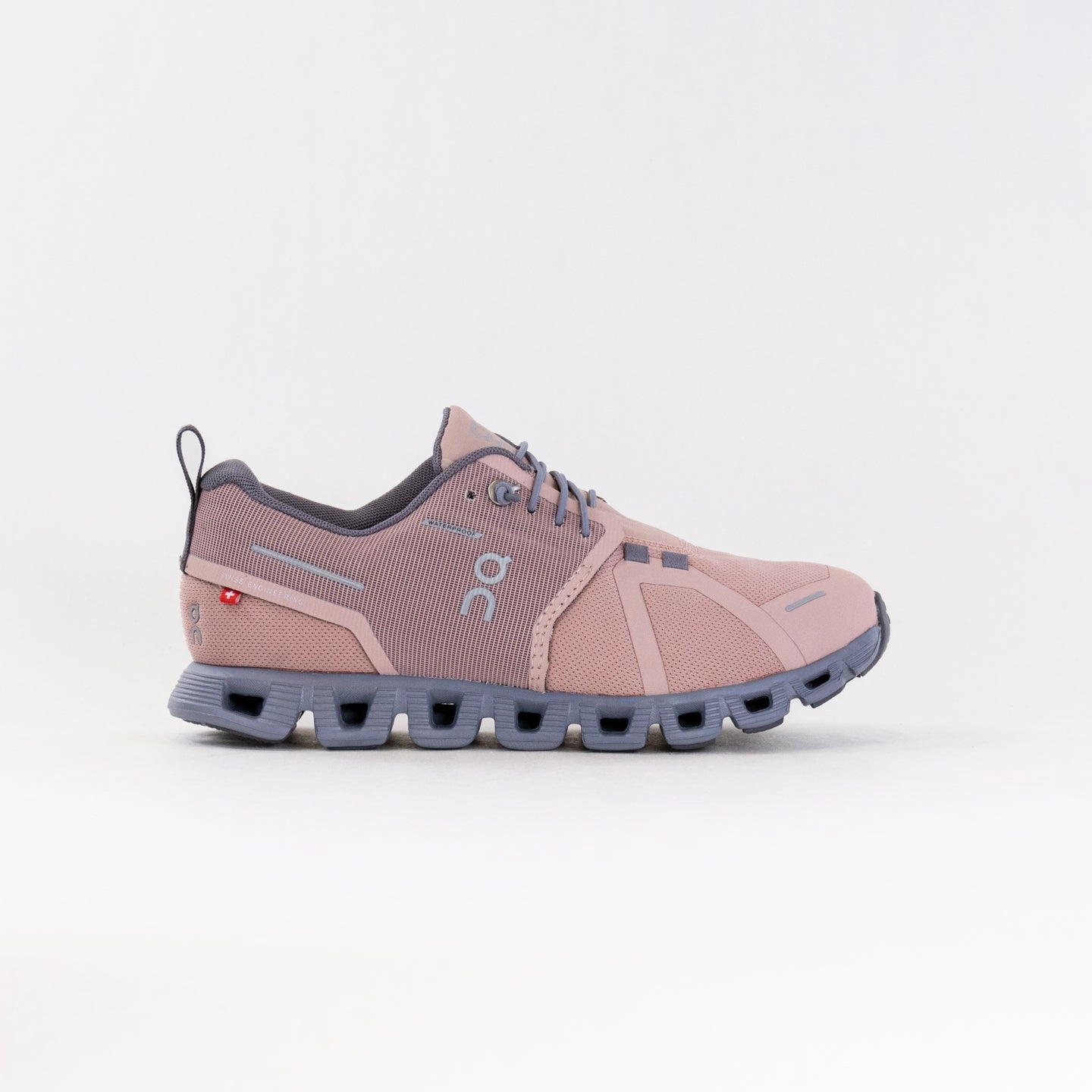 On Cloud 5 Waterproof (Women's) - Rose/Fossil Bounce Back Dynamic Rebound Foam
