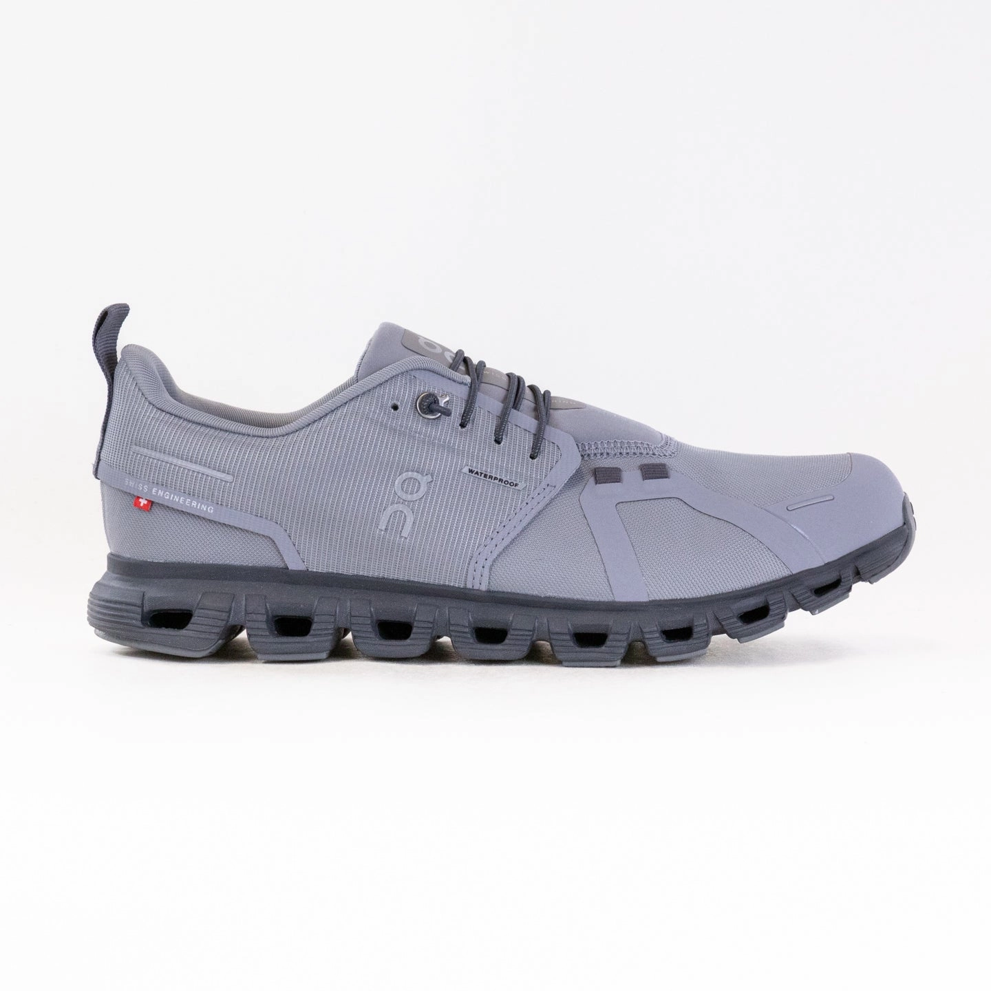 On Cloud 6 Waterproof (Men's) - Alloy/Wolf embroidered running gear