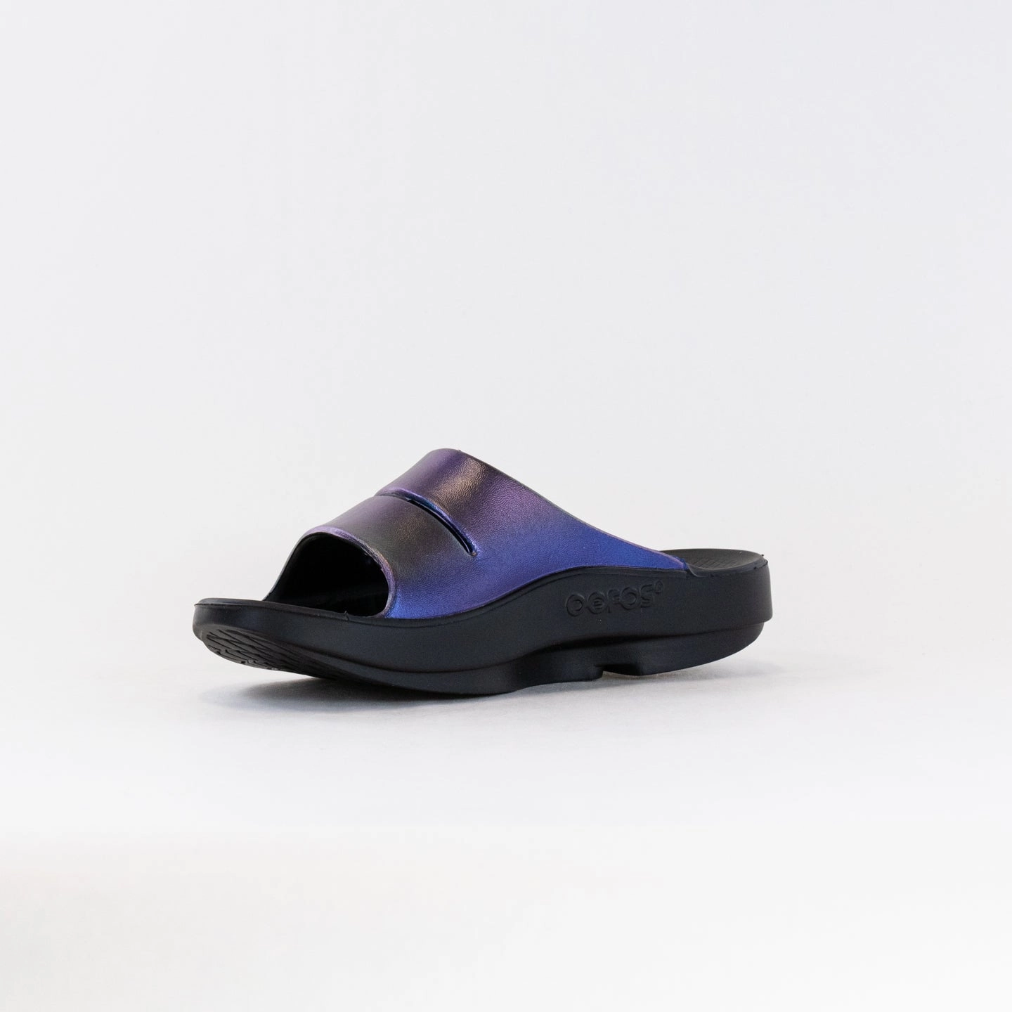 Elastic Strap Beach Footwear OOFOS OOahh Luxe Slide Sandal (Women's) - Midnight Spectre