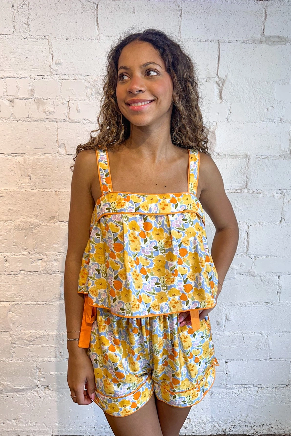 Orange Crush Shorts Durable Weave Fabric