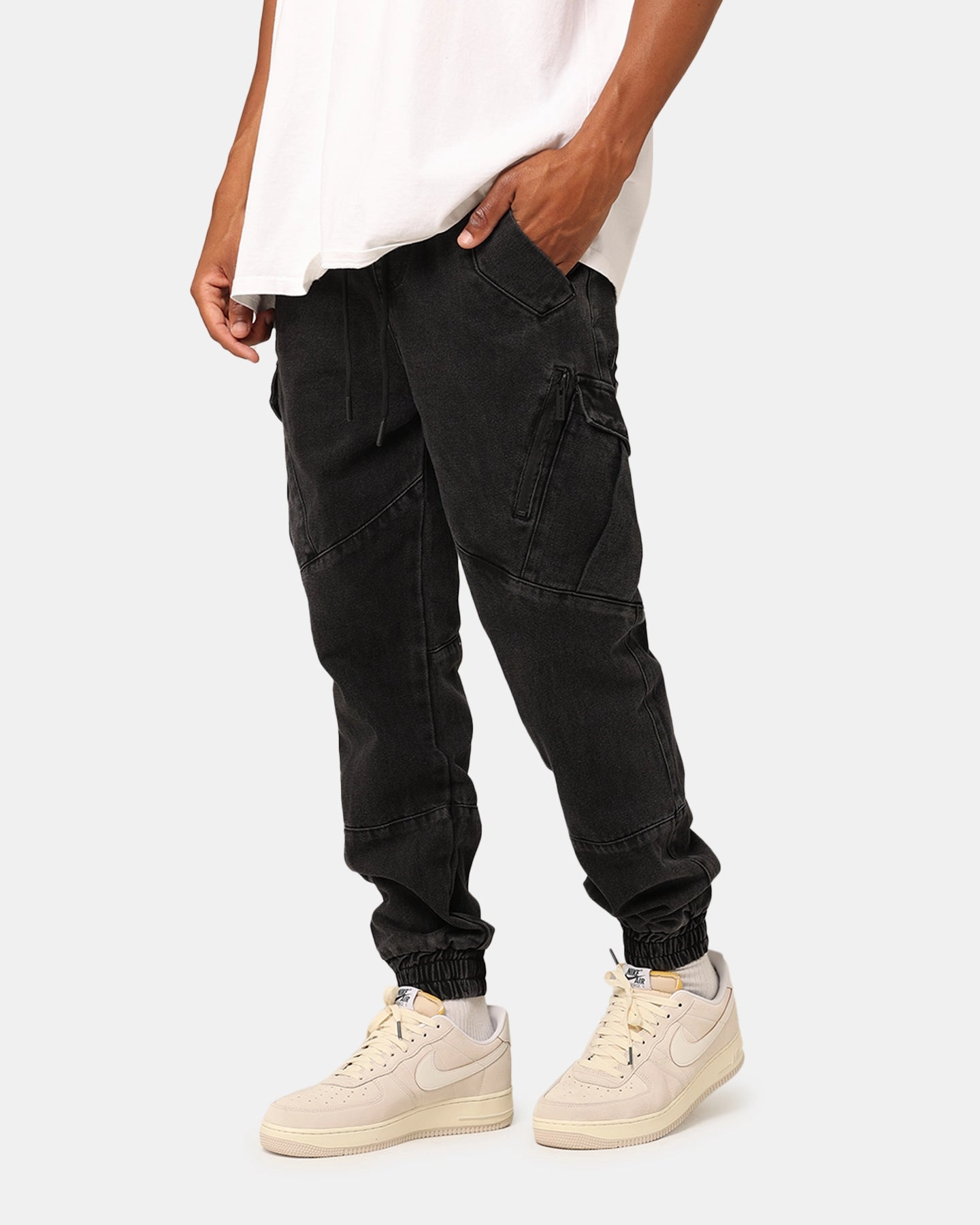 Carre Evolution XL Denim Cargo Jogger Wash Black Trendy Look Shape Flex
