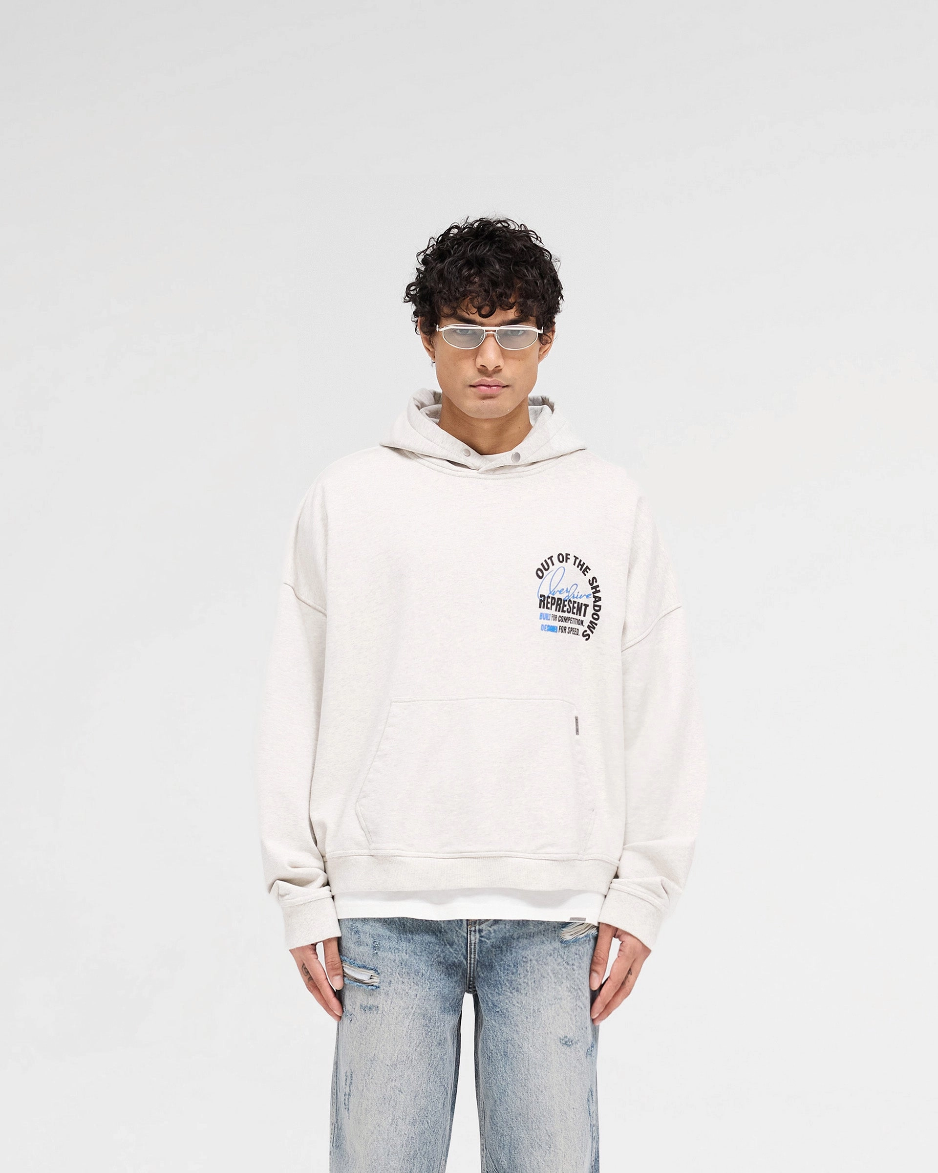 Street Flex Out Of The Shadows Hoodie - Cream Marl