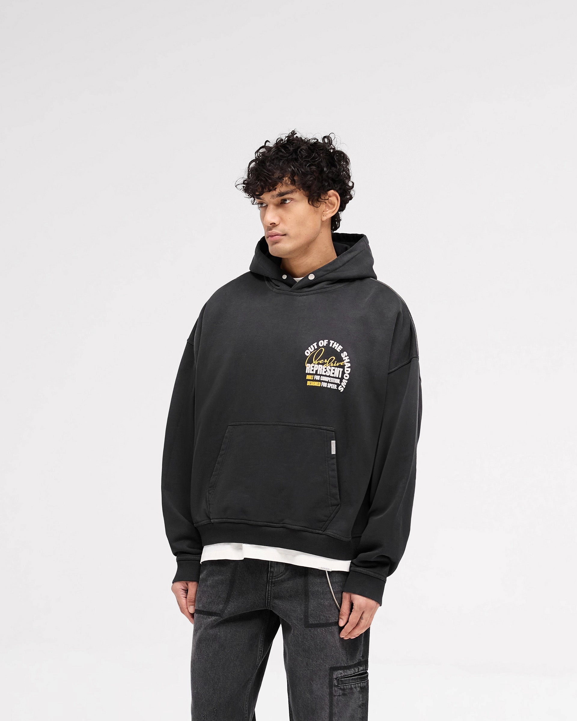 Cozy Waistband Comfy Waistband Out Of The Shadows Hoodie - Stained Black