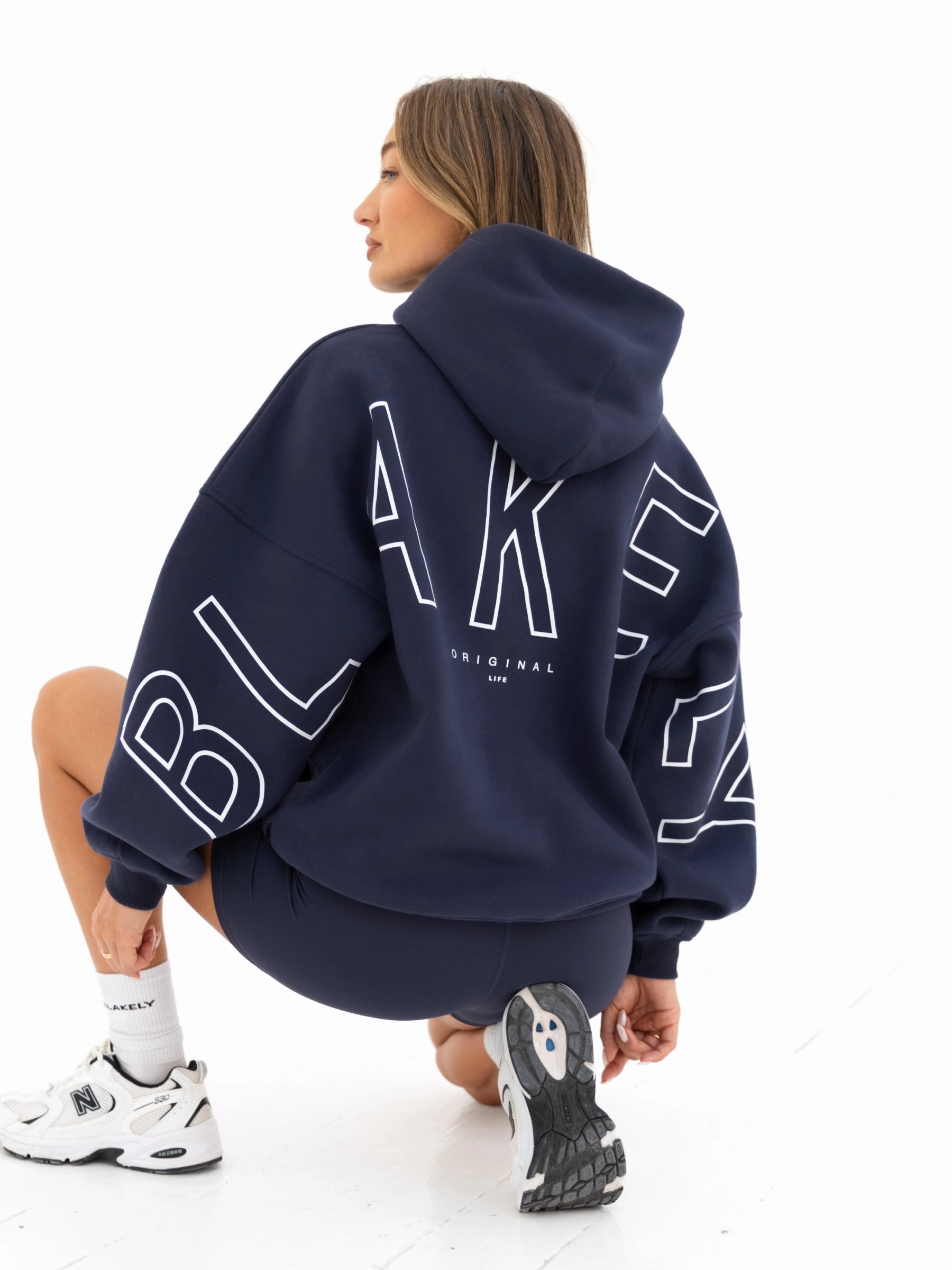 Outline Isabel Oversized Hoodie - True Navy Relaxed Waistband