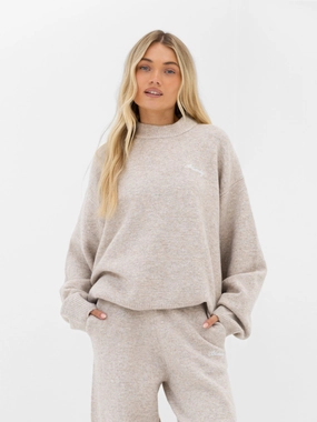 Oversized Knitted Sweater - Toasted Taupe Anytime Fit Smart Style