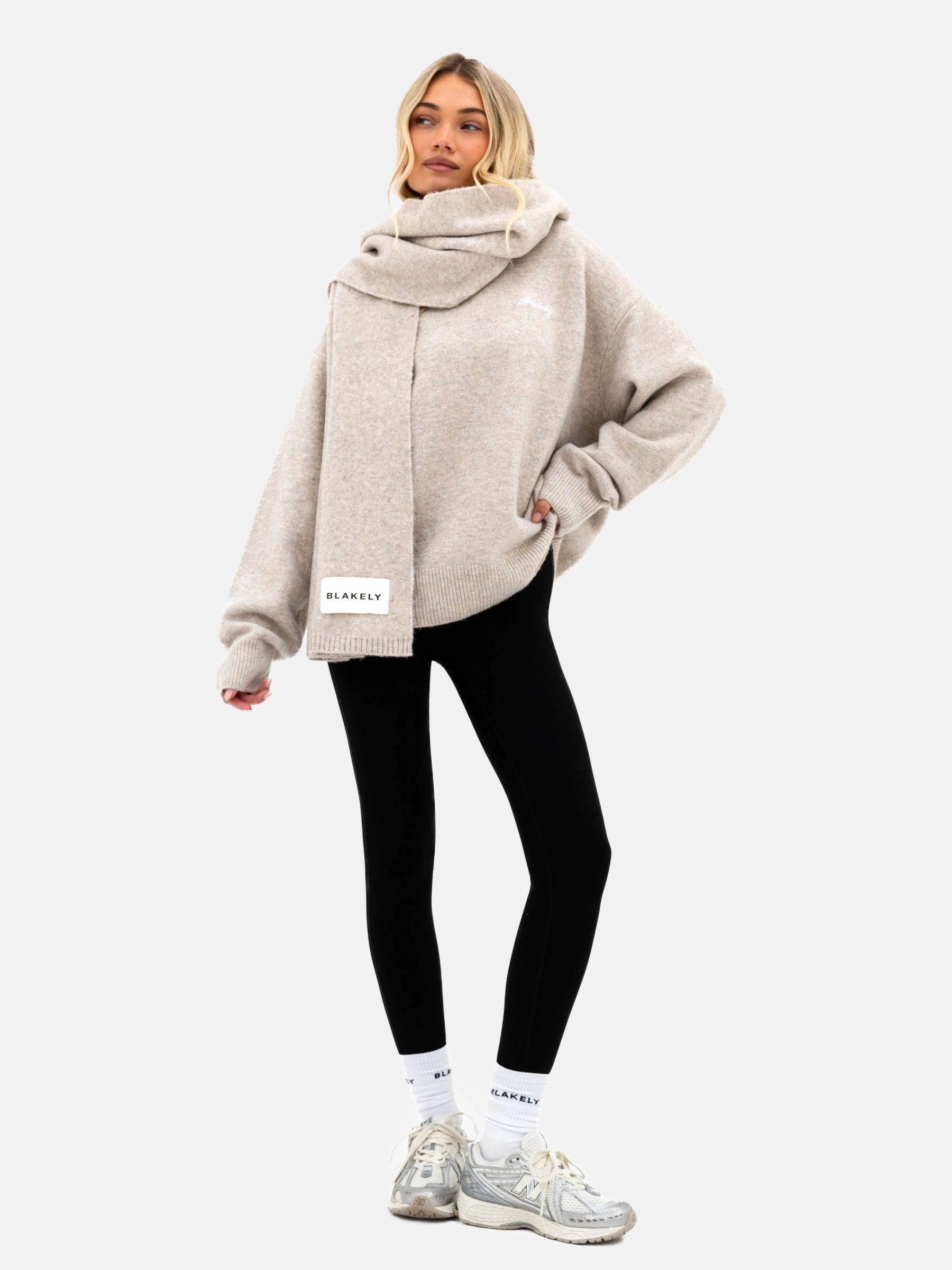 Oversized Knitted Sweater - Toasted Taupe Smooth Flatlock Seams Travel Ready