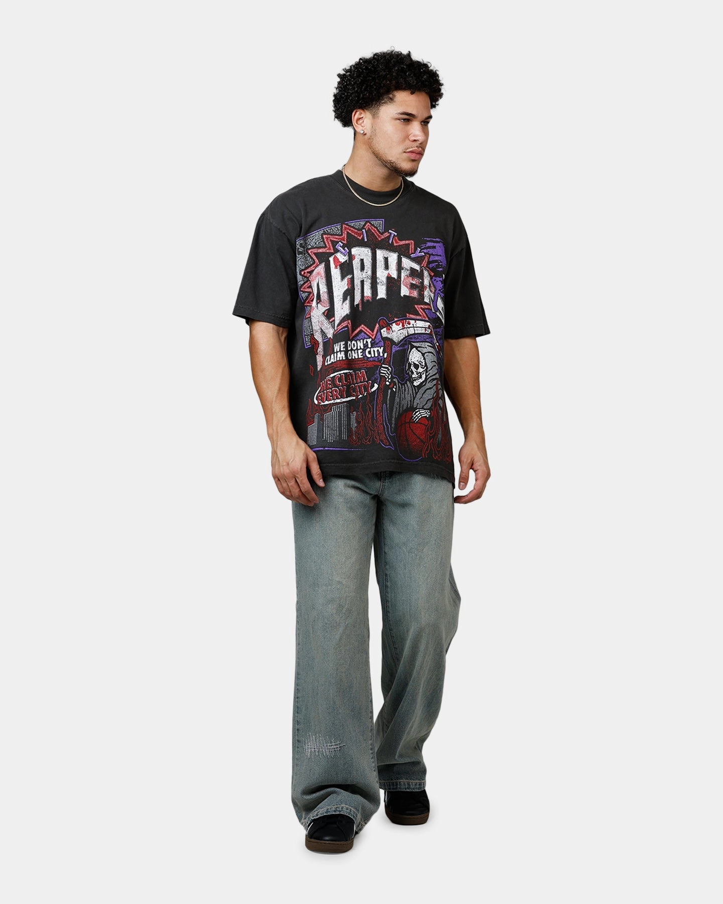 High Thread Count Cotton Overtime City T-Shirt Vintage Black