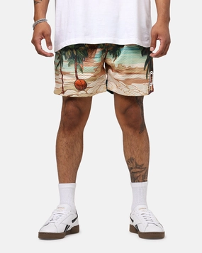 Overtime Paradise Palm Shorts Palm Print Breathable mesh design SturdyBeltLoops