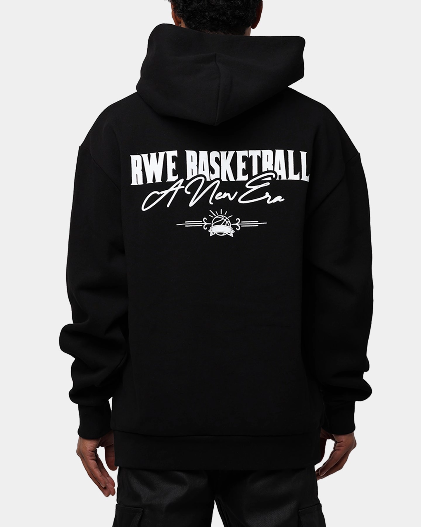 Cozy Sweater AdjustableDrawstring Overtime RWE Hoodie Black