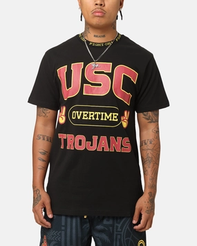 Minimalist Stitching Soft Texture Overtime USC Trojans Fight On T-Shirt Black