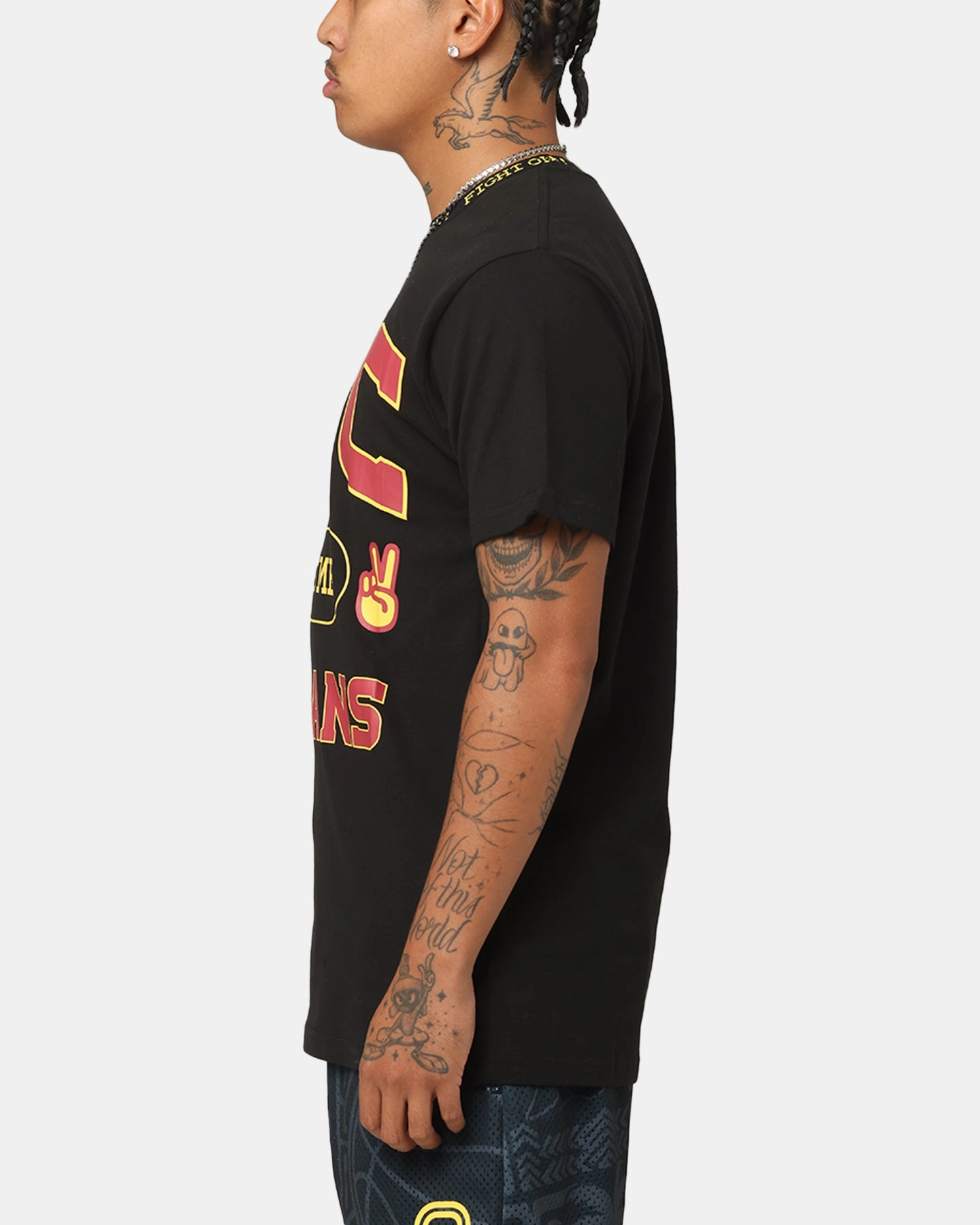 Overtime USC Trojans Fight On T-Shirt Black SublimatedPrint UltraFineMesh