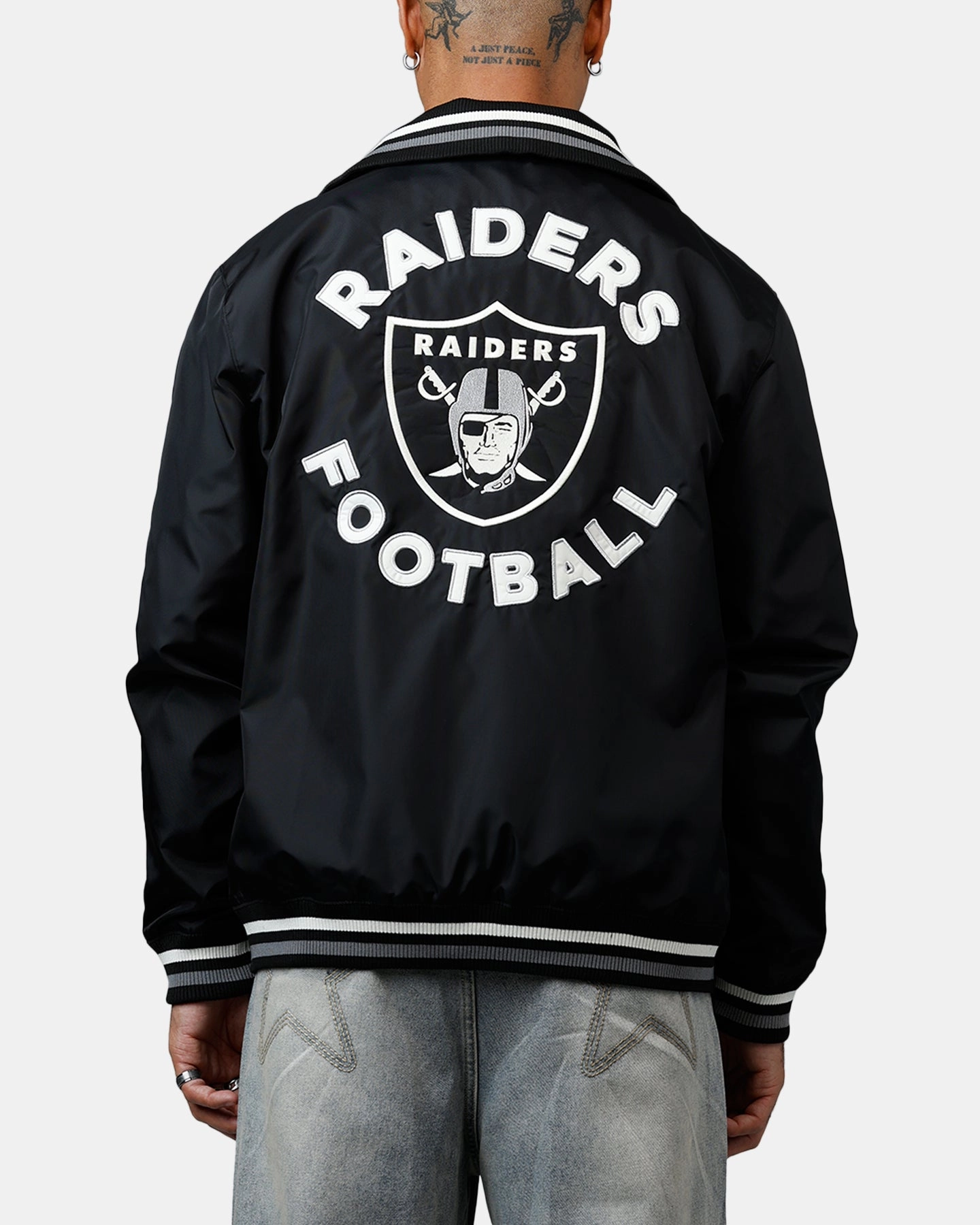 Ripstop Fabric Technology New Era Las Vegas Raiders Throwback Jacket Black