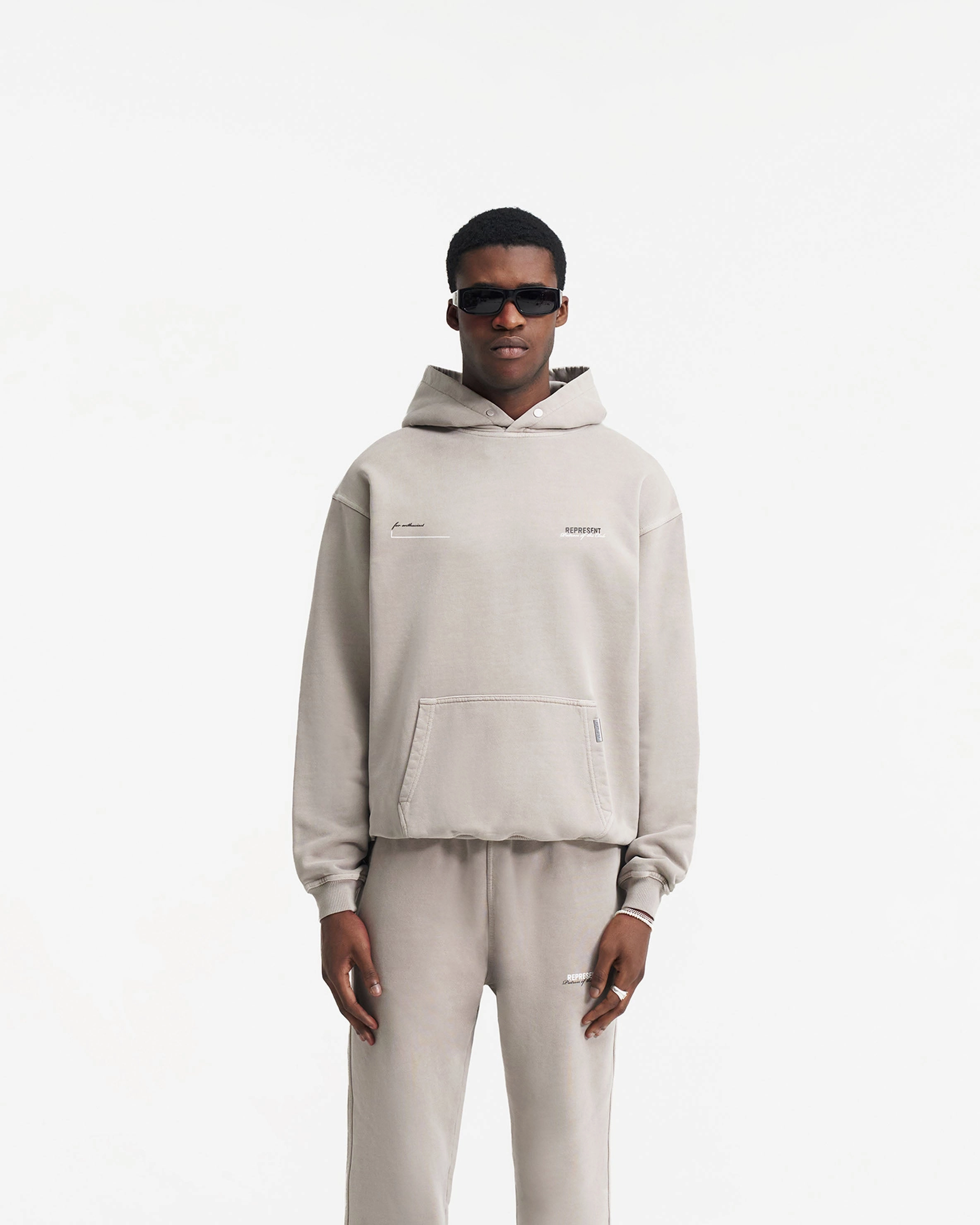 Patron Of The Club Hoodie - Mudstone Outdoor Ready Fit basketball uniform