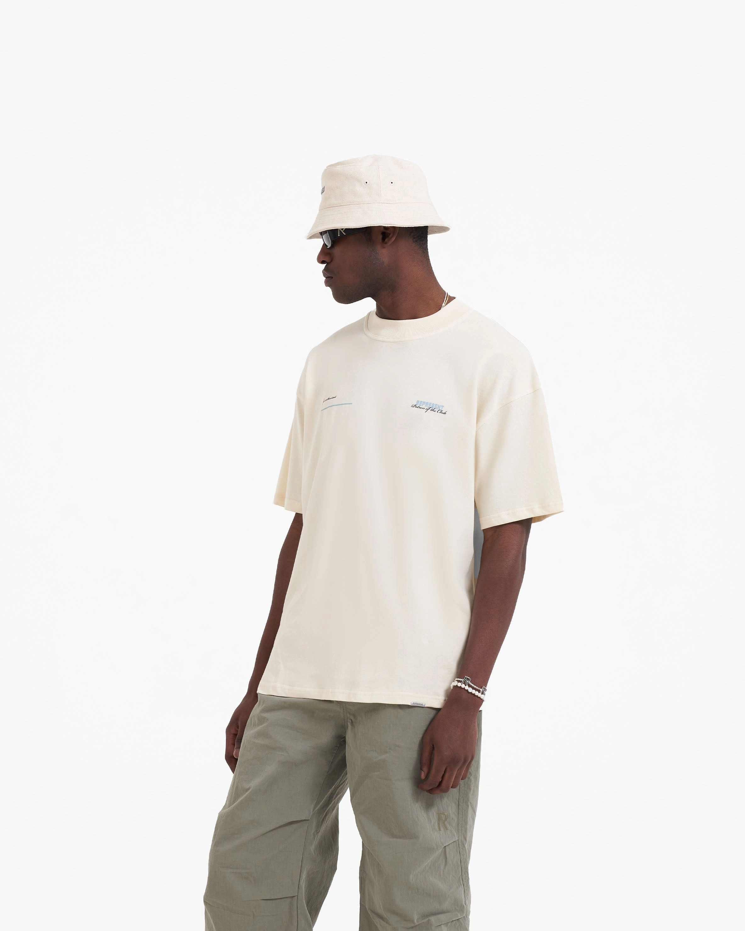 Patron Of The Club T-Shirt - Buttercream Powder Blue Eco Friendly Dye