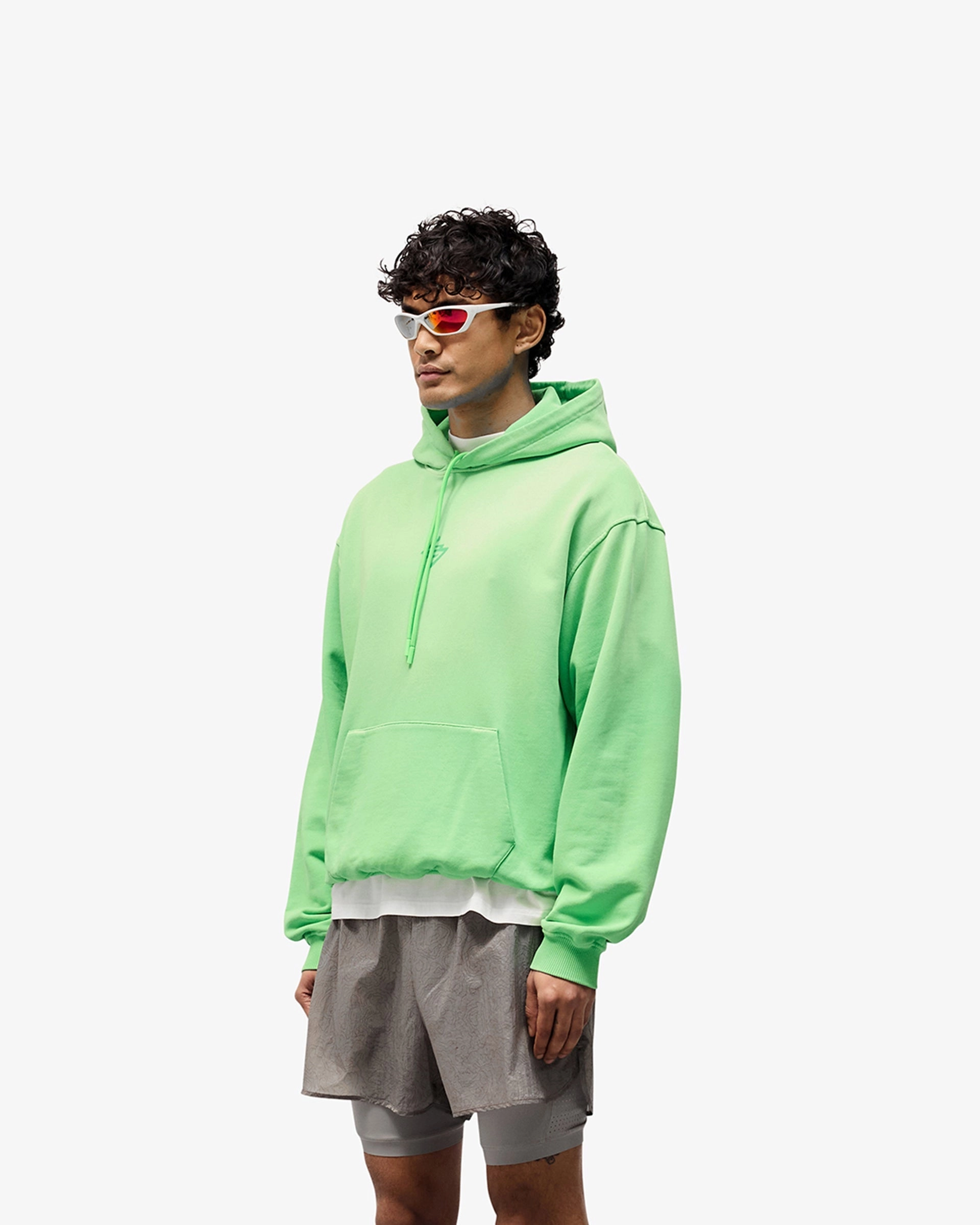 247 Motion Oversized Hoodie  - Speed Green YKK Zipper Moisture Wicking Finish