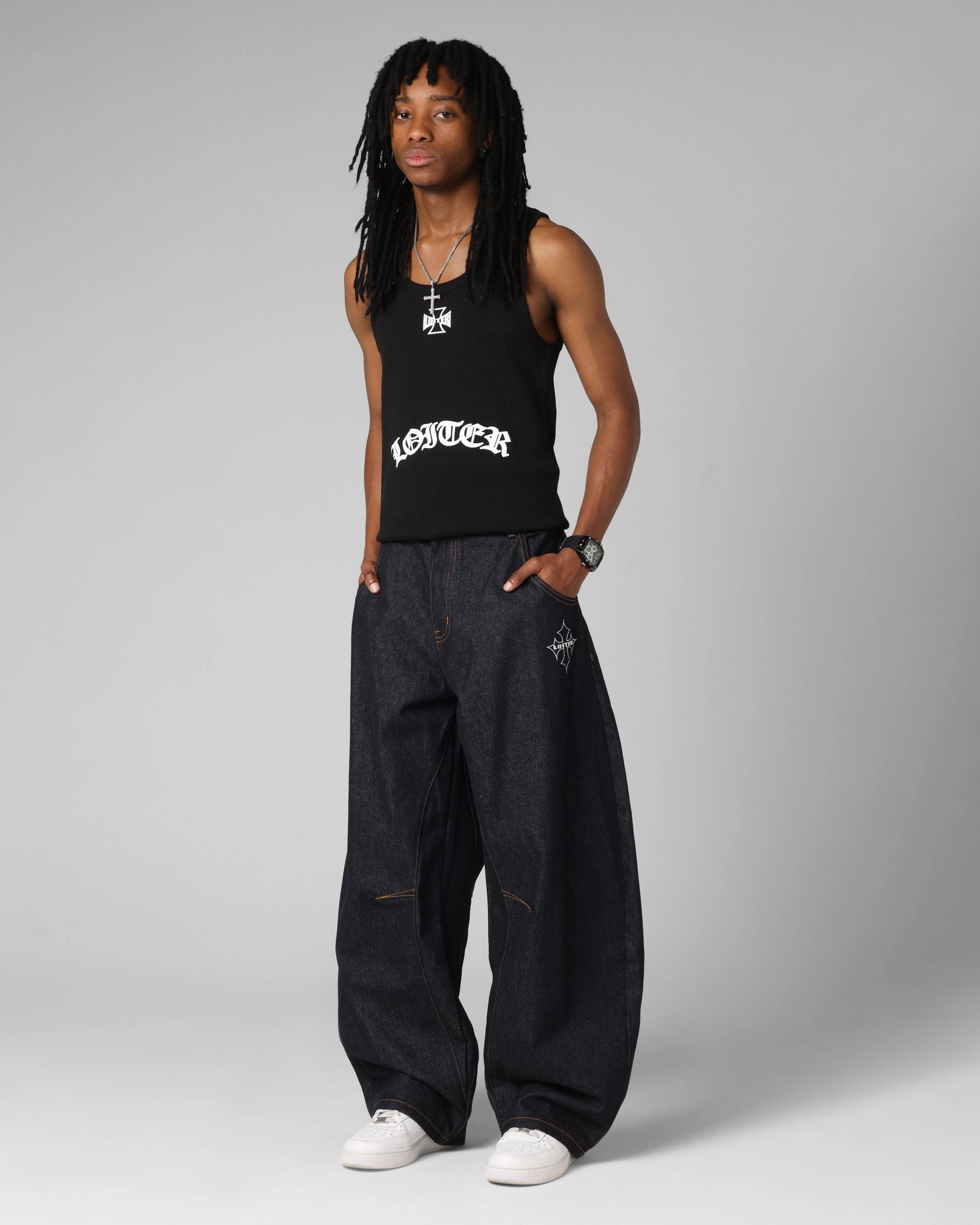 AbrasionResistantPanels Move Friendly Loiter F-16 Balloon Jeans Indigo