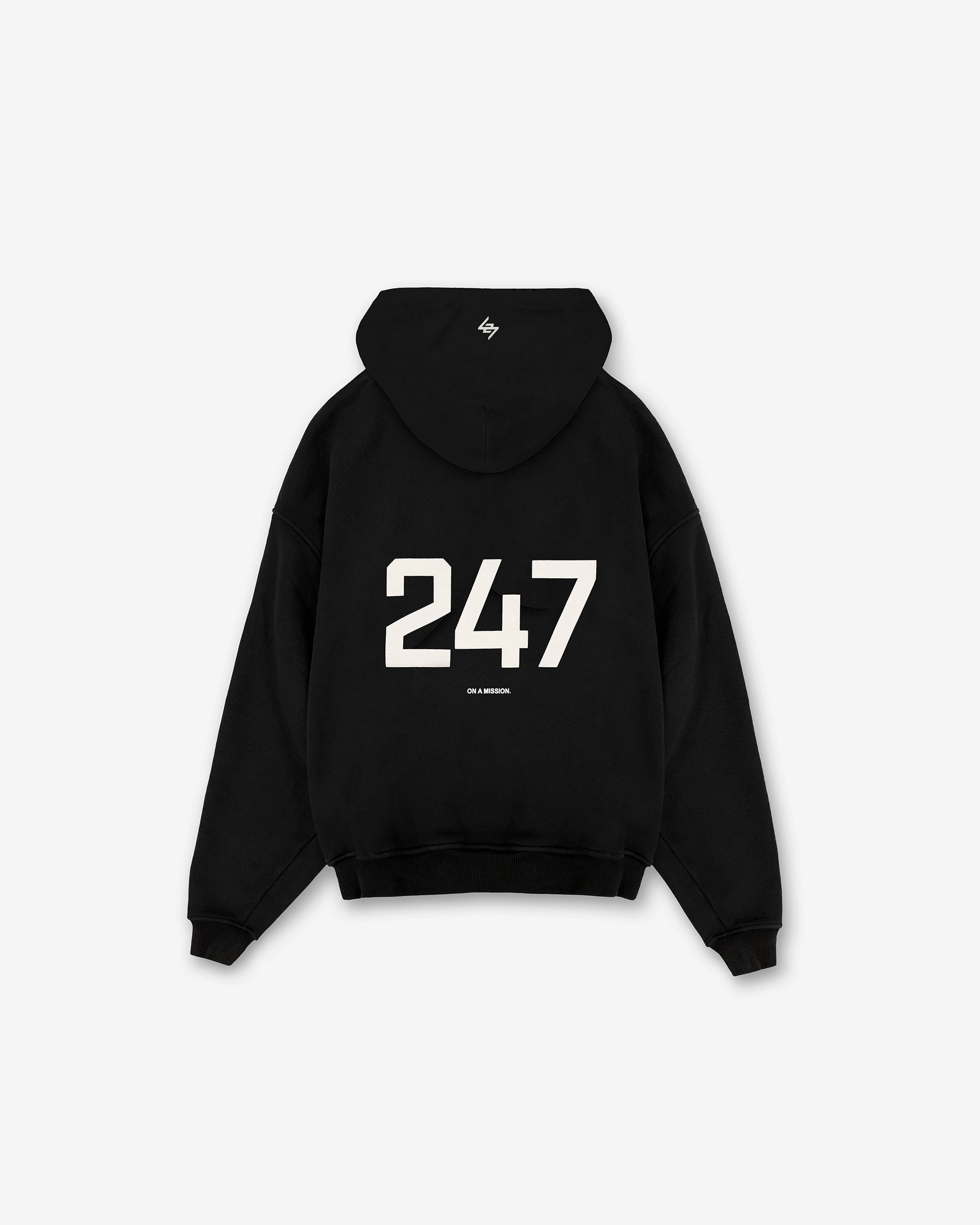 Elastic hem Comfy Stretch Fit 247 Oversized Hoodie - Jet Black