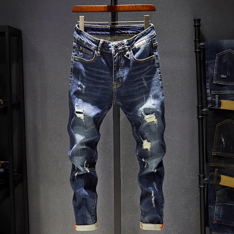 Lockstitch Construction West Louis? Destroyed Torn Stylish Streetwear Jeans