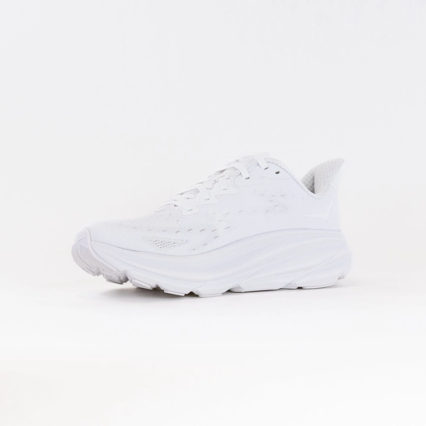 Hoka Clifton 9 (Women's) - White/White smooth - surface ready Non Slip Traction Outsole