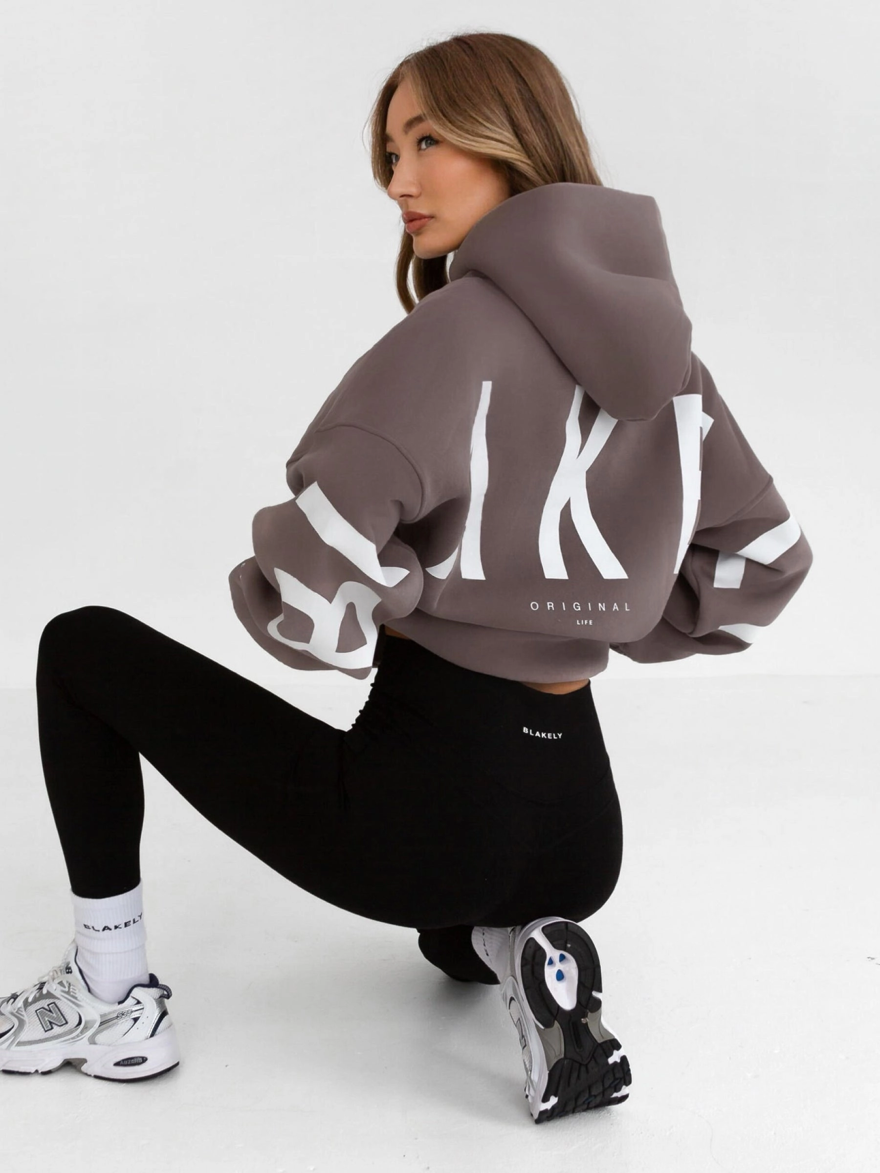 Contrast Stitching Armadillo like Isabel Oversized Hoodie - Pink Taupe