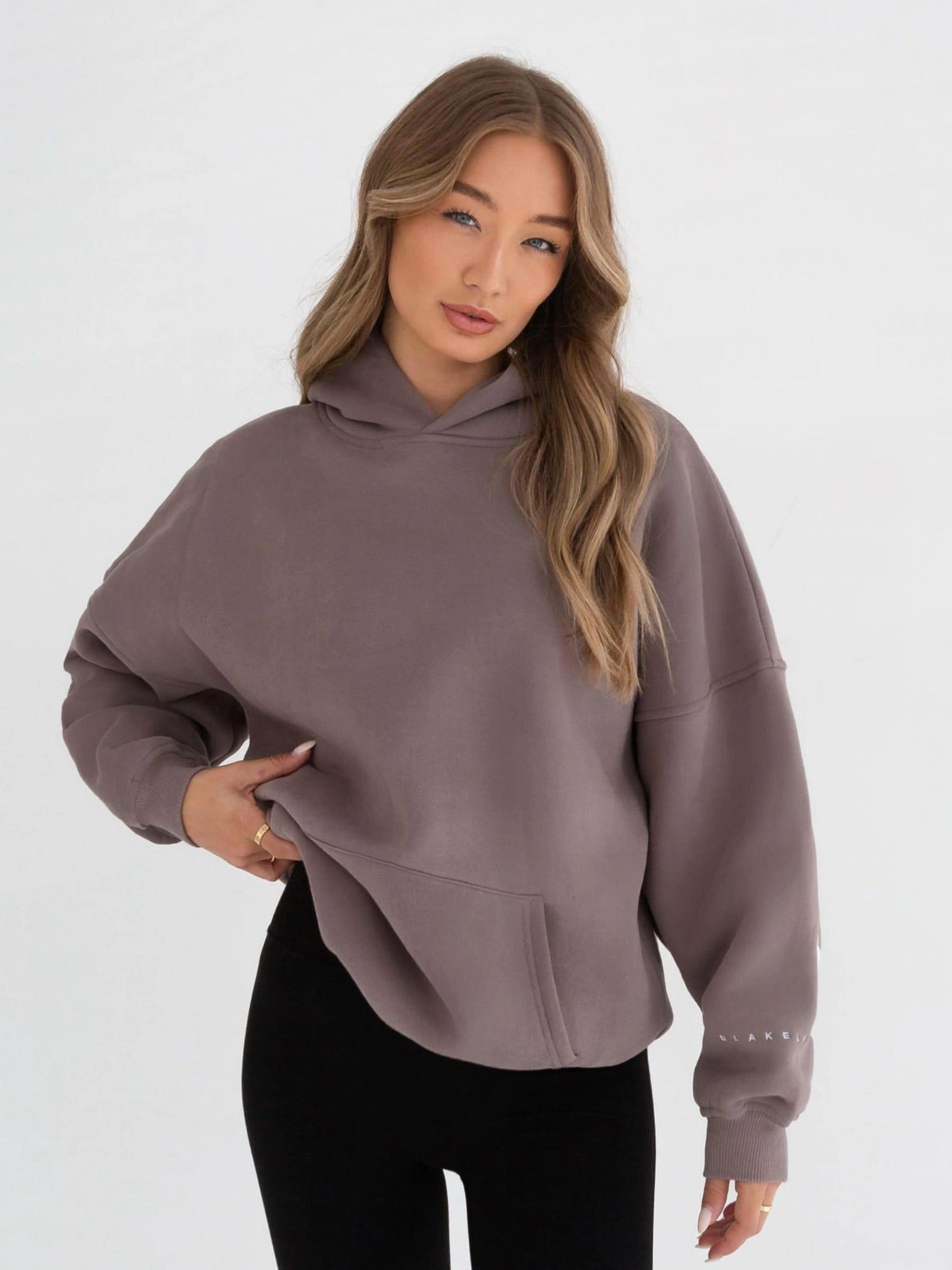 Soft Lining Bee like Isabel Oversized Hoodie - Pink Taupe