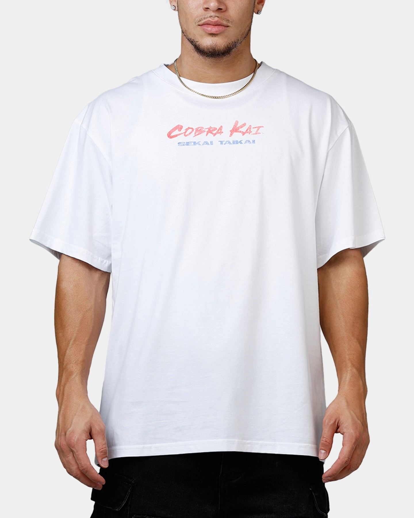 Philcos X Cobra Kai Sekai Taikai T-Shirt White Stretchable Neckline AbrasionResistant Surface