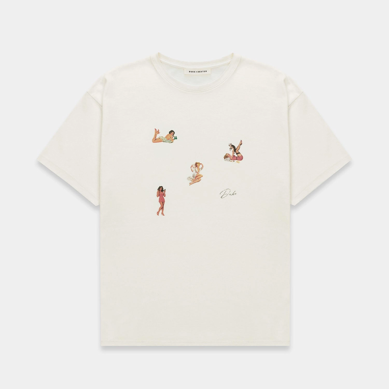 Pin Up III Vintage White T-Shirt Oversized Fit