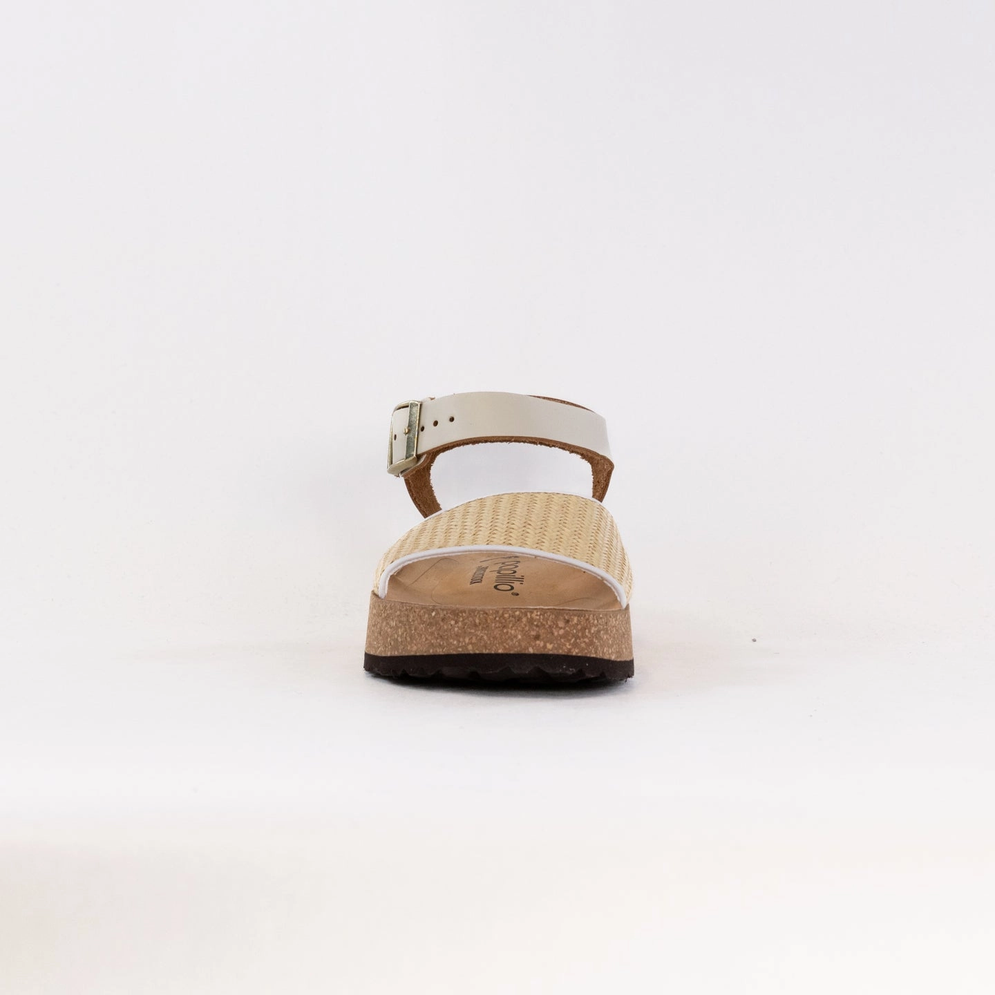 Birkenstock-Papillo Glenda (Women's) - Natural White Raffia Leather Step Stable clean design