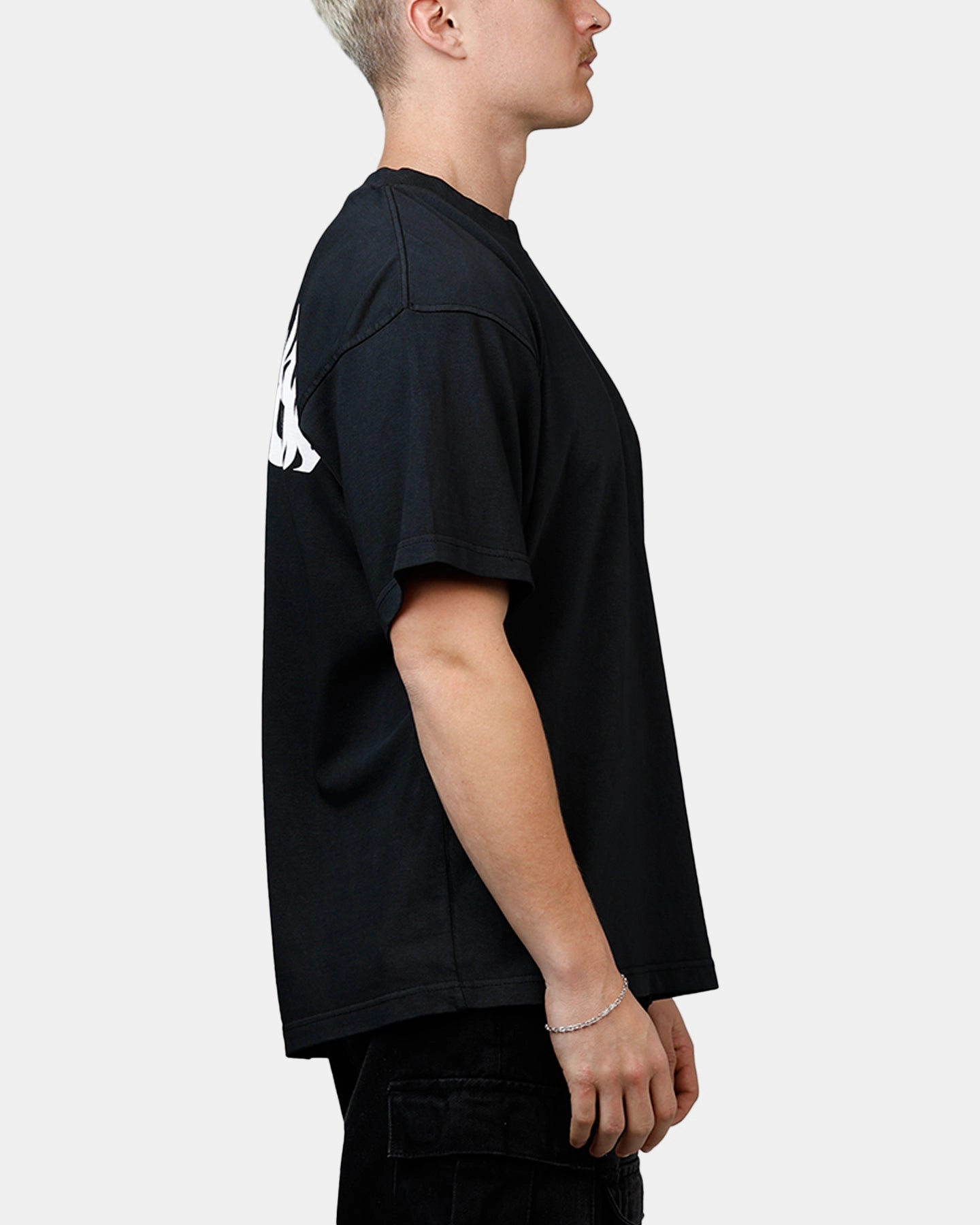 SubtleTexture Playboy Flames 2.0 Boxy T-Shirt Black/White