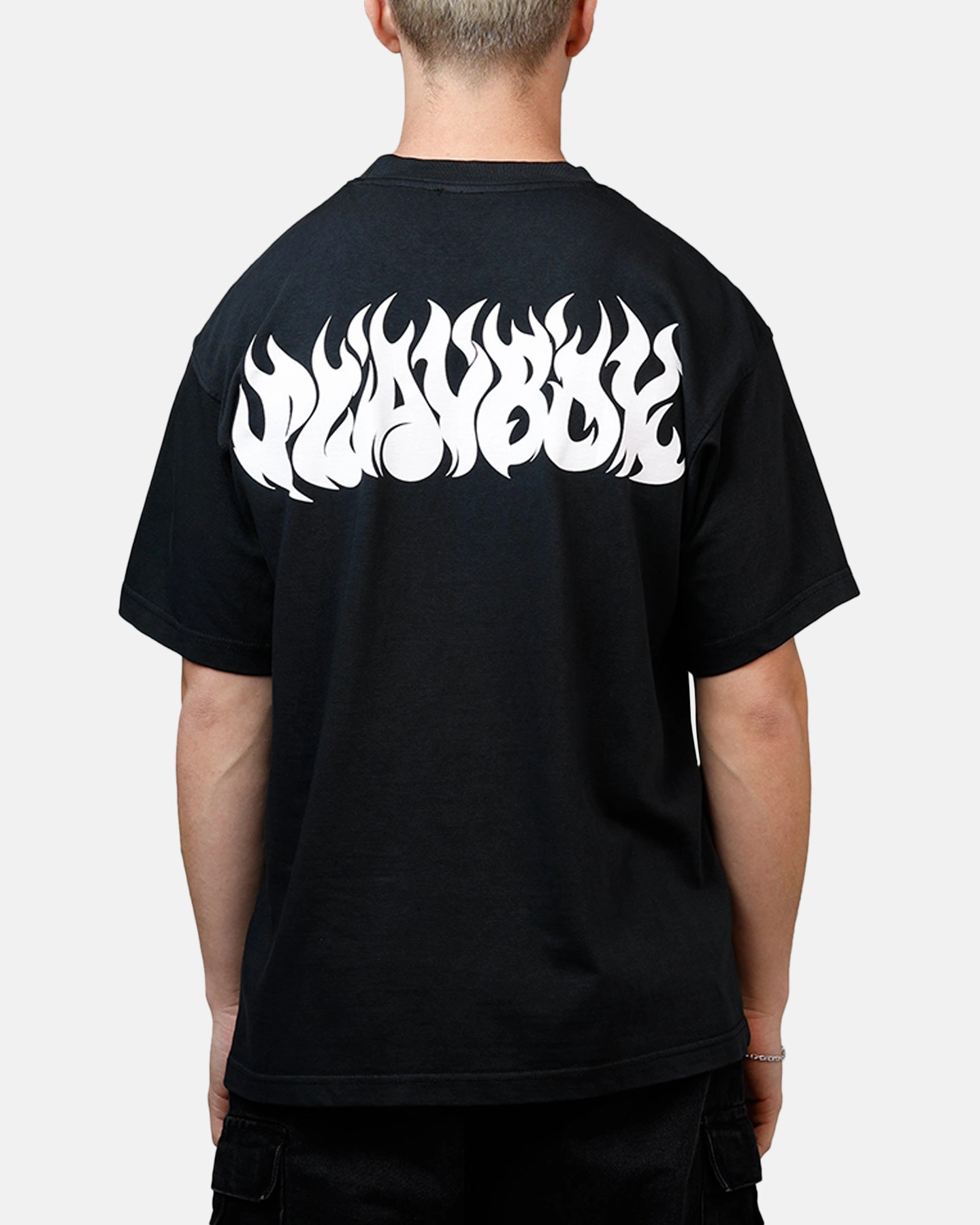 ErgonomicSleeves Playboy Flames 2.0 Boxy T-Shirt Black/White
