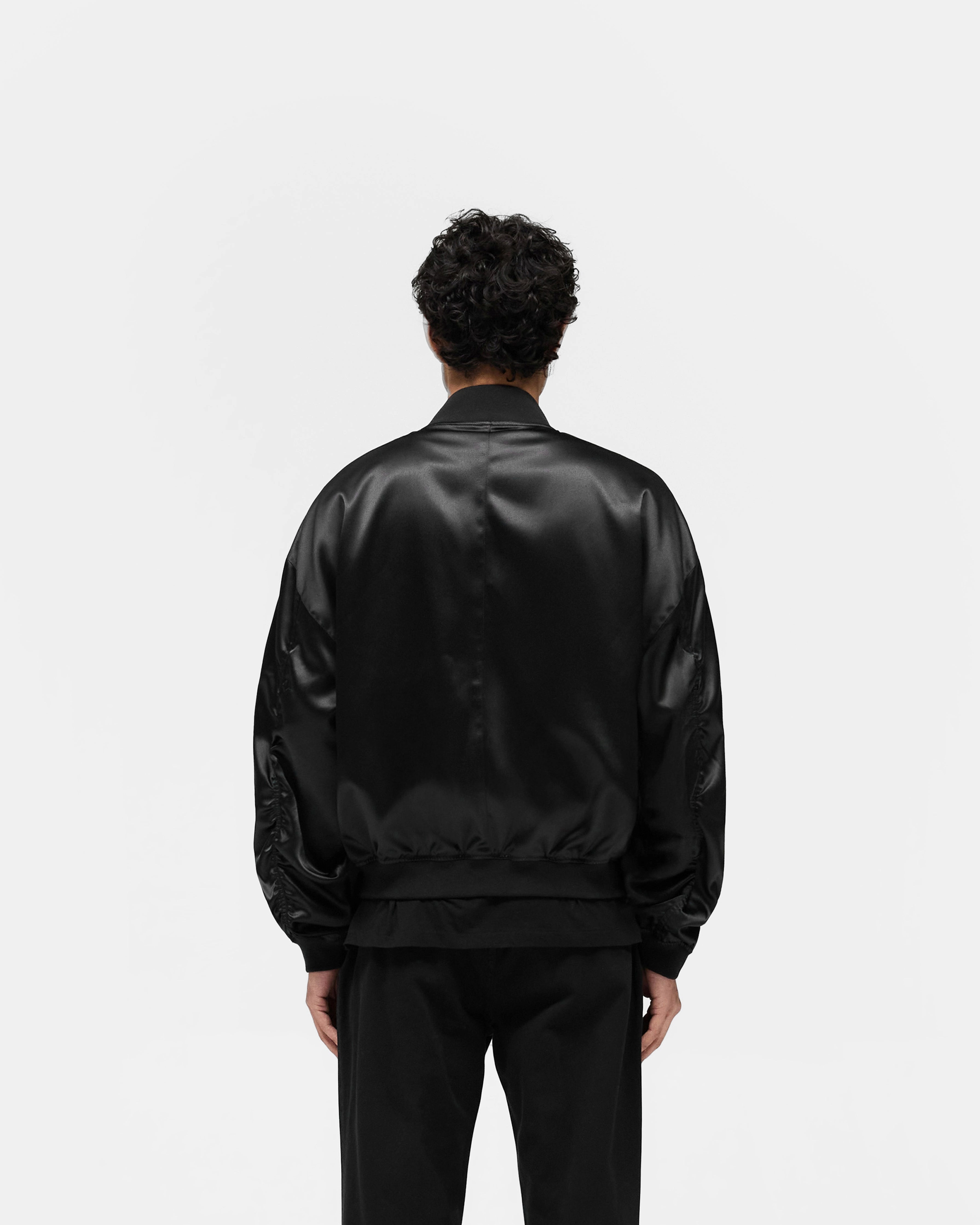 Satin Bomber - Black Stretchable Panels