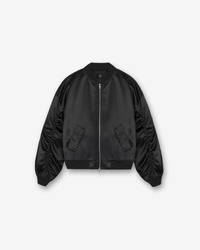 Teflon Finish Satin Bomber - Black