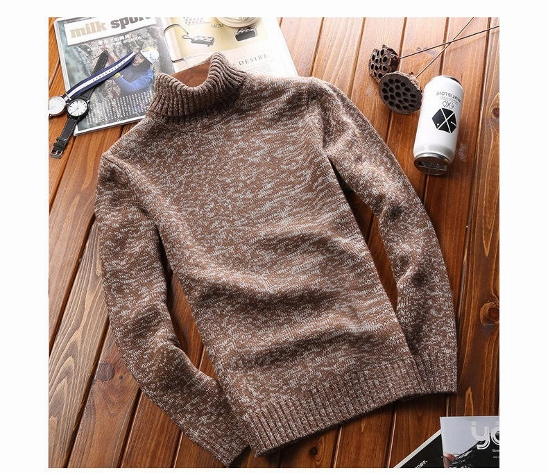 Stretch Recovery Fabric West Louis? Turtle Neck Thick Acrylic Sweater