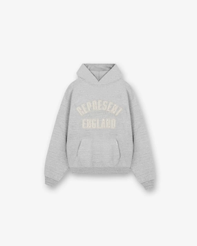 England Applique Hoodie - Grey Marl Relaxed Comfort Fit