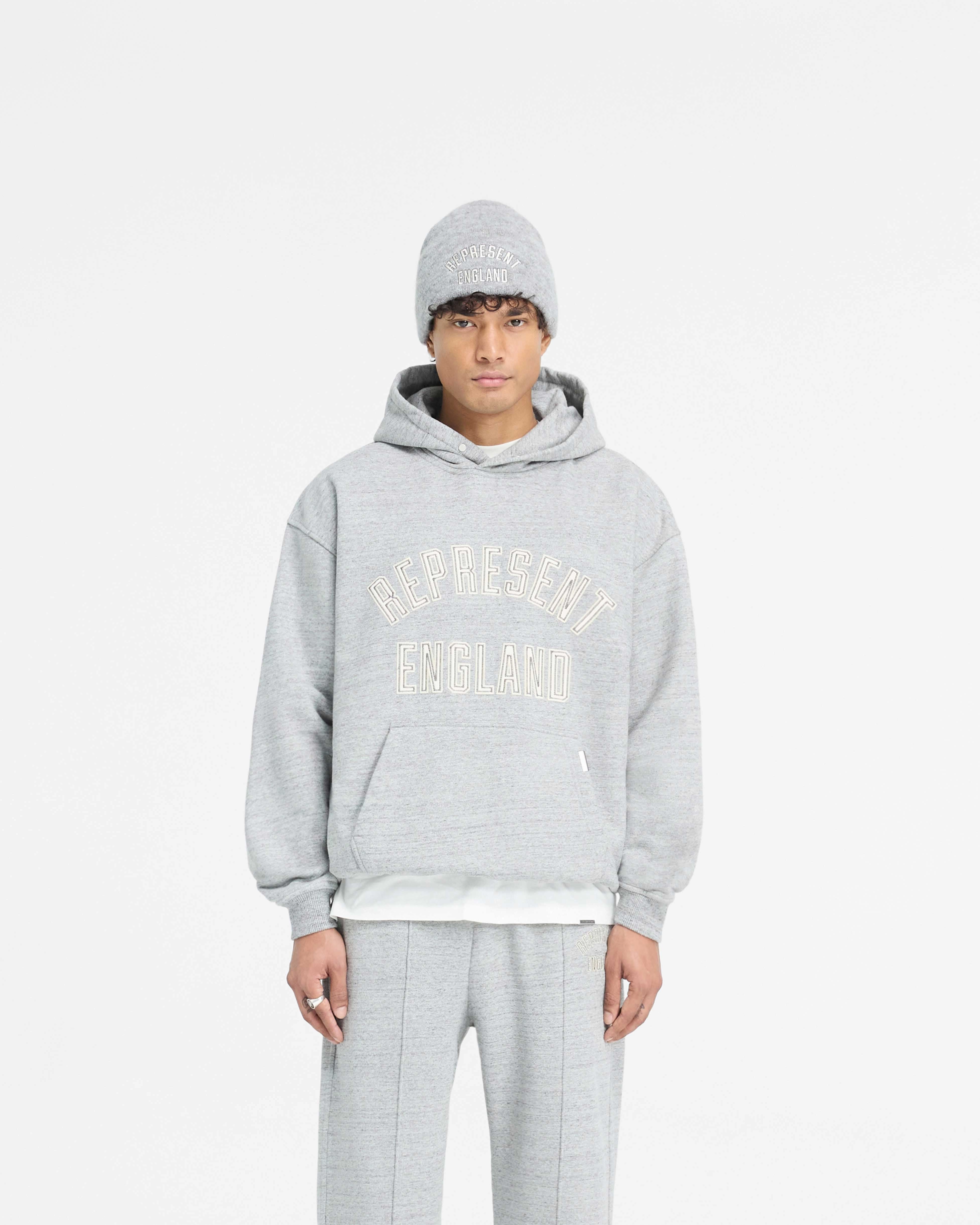 England Applique Hoodie - Grey Marl Performance Look Outdoor Essential