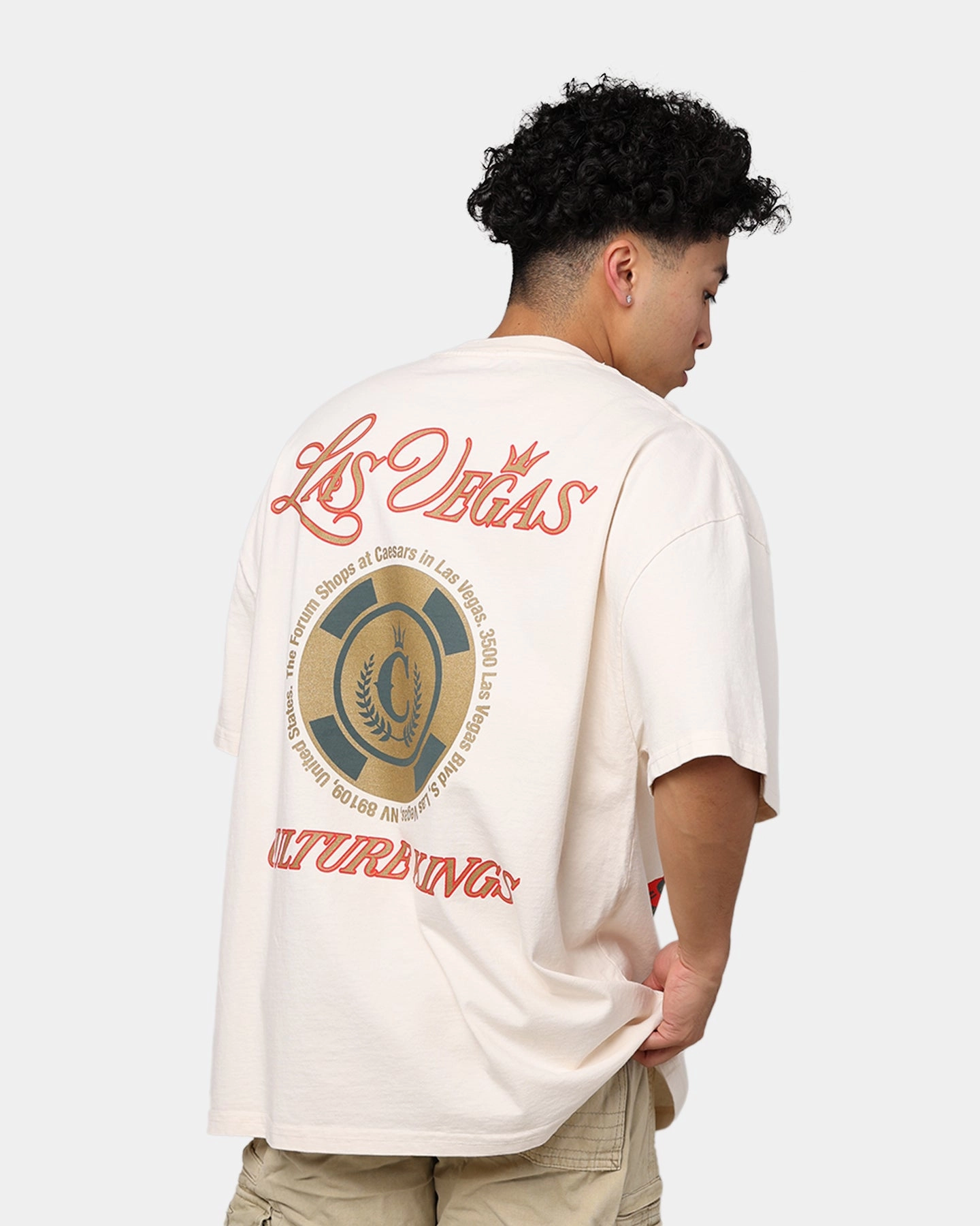 Culture Kings Casino Vegas T-Shirt Off White FlexibleRibbing EthicallySourced