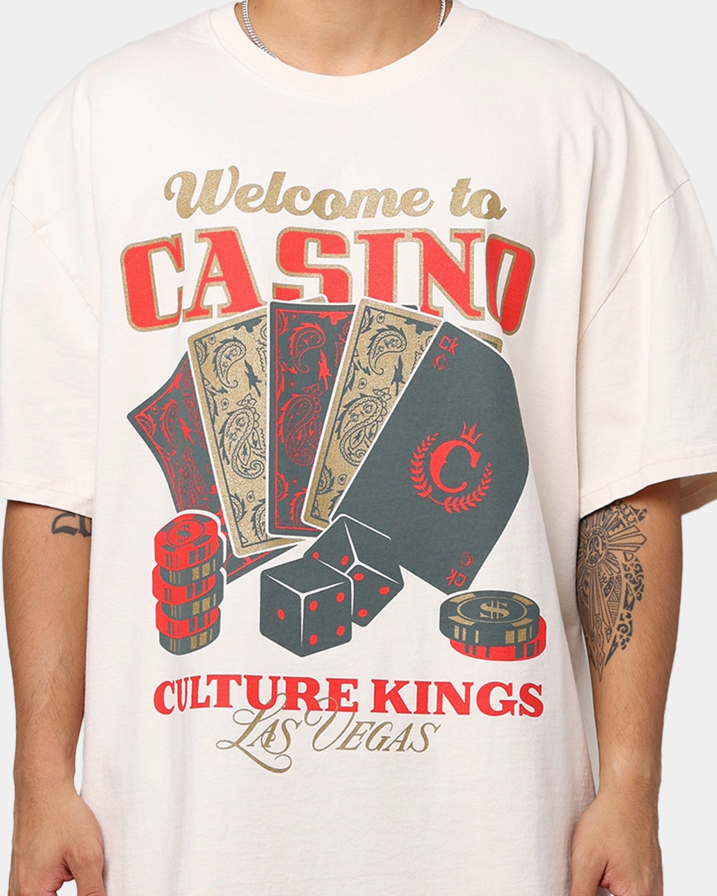 Culture Kings Casino Vegas T-Shirt Off White Active Wear