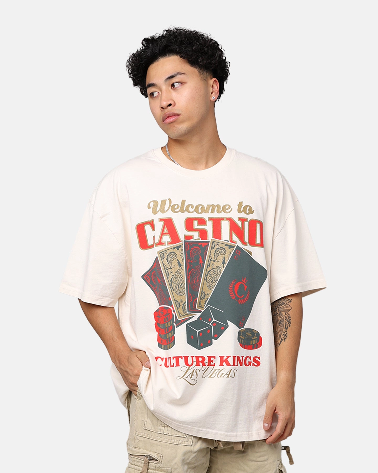 Culture Kings Casino Vegas T-Shirt Off White LightweightTexture