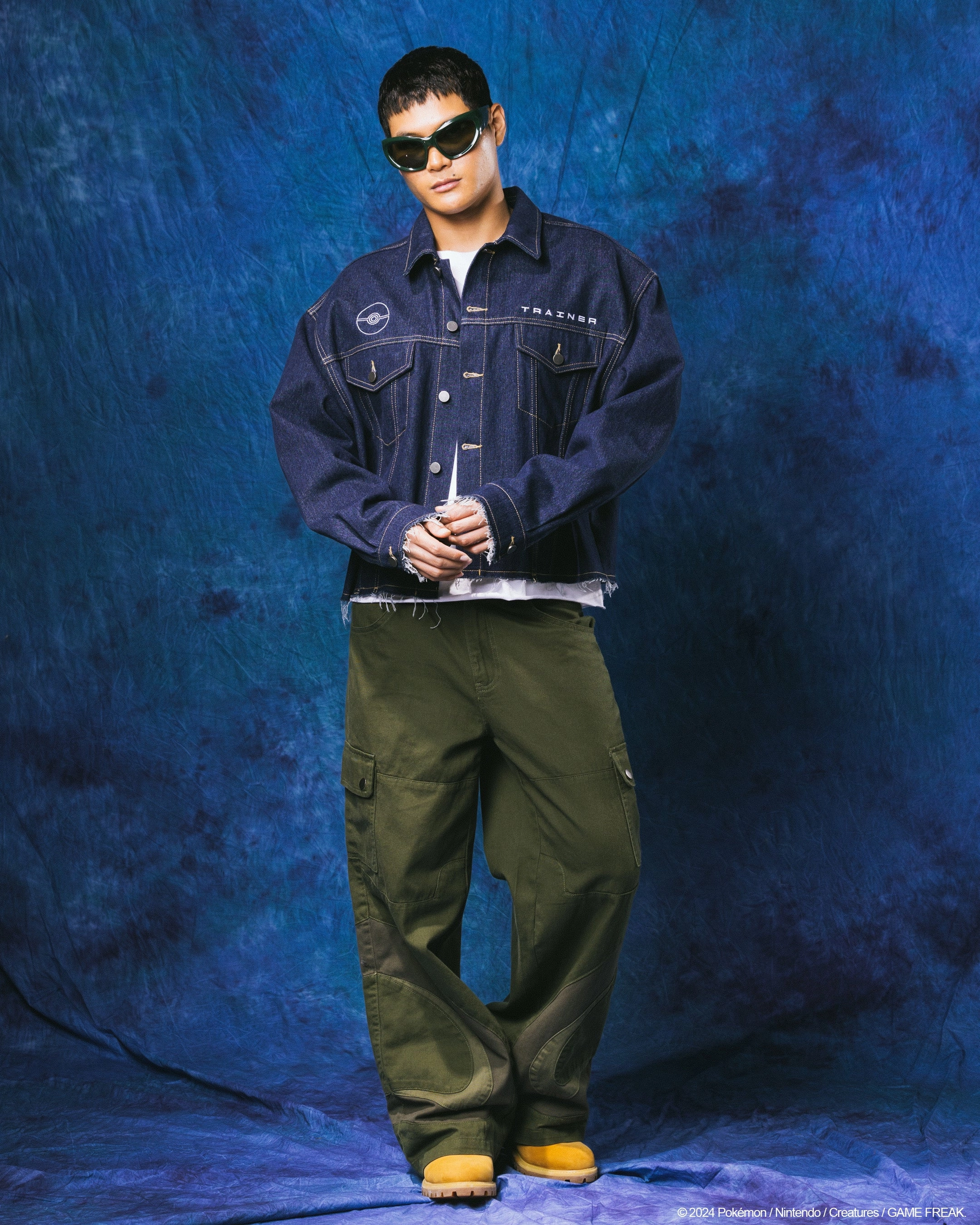 Anti Static Weave Pok??mon By Loiter Pikachu Denim Jacket Indigo