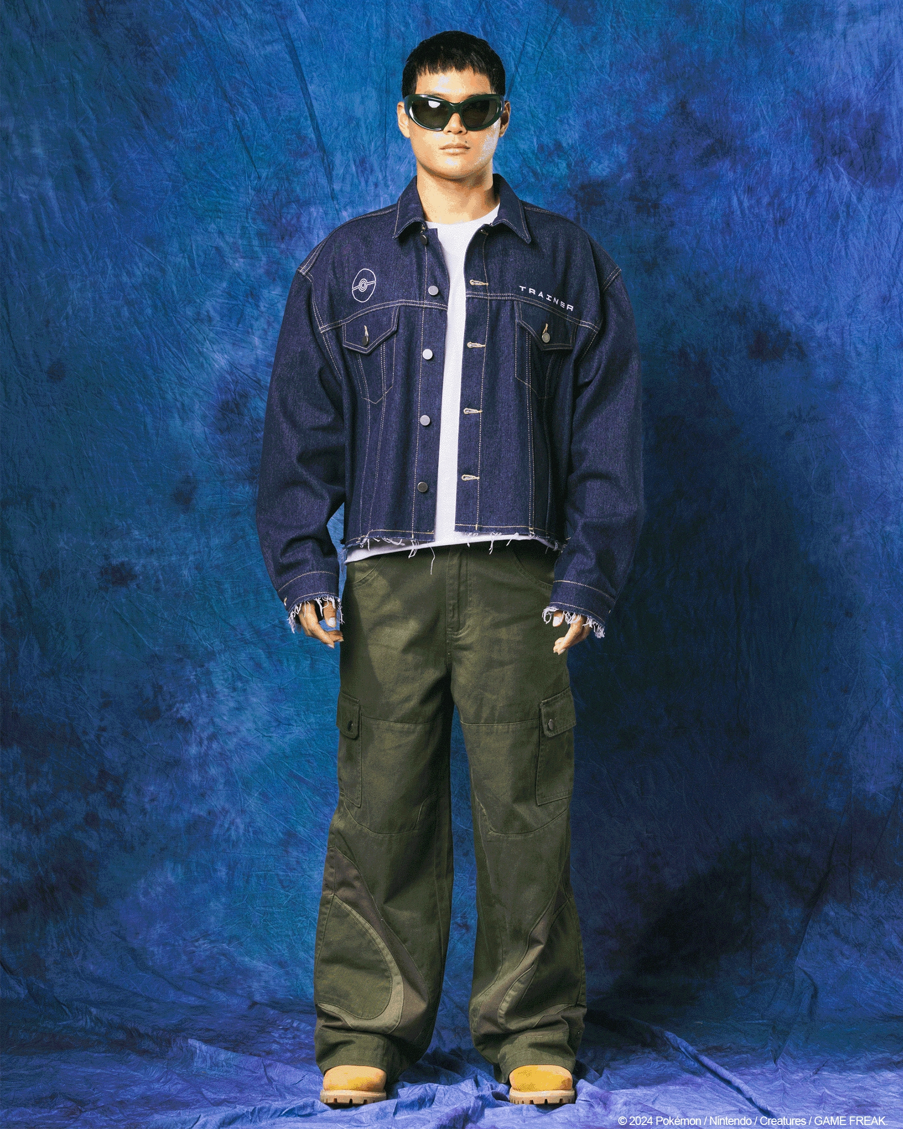 Pok??mon By Loiter Pikachu Denim Jacket Indigo Noise Reducing Fabric abrasion resistant coating