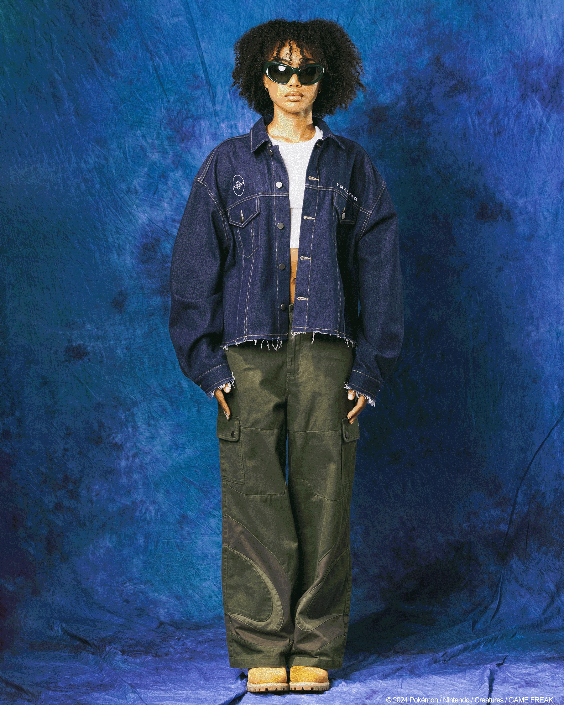 Pok??mon By Loiter Pikachu Denim Jacket Indigo Active Daily Wear