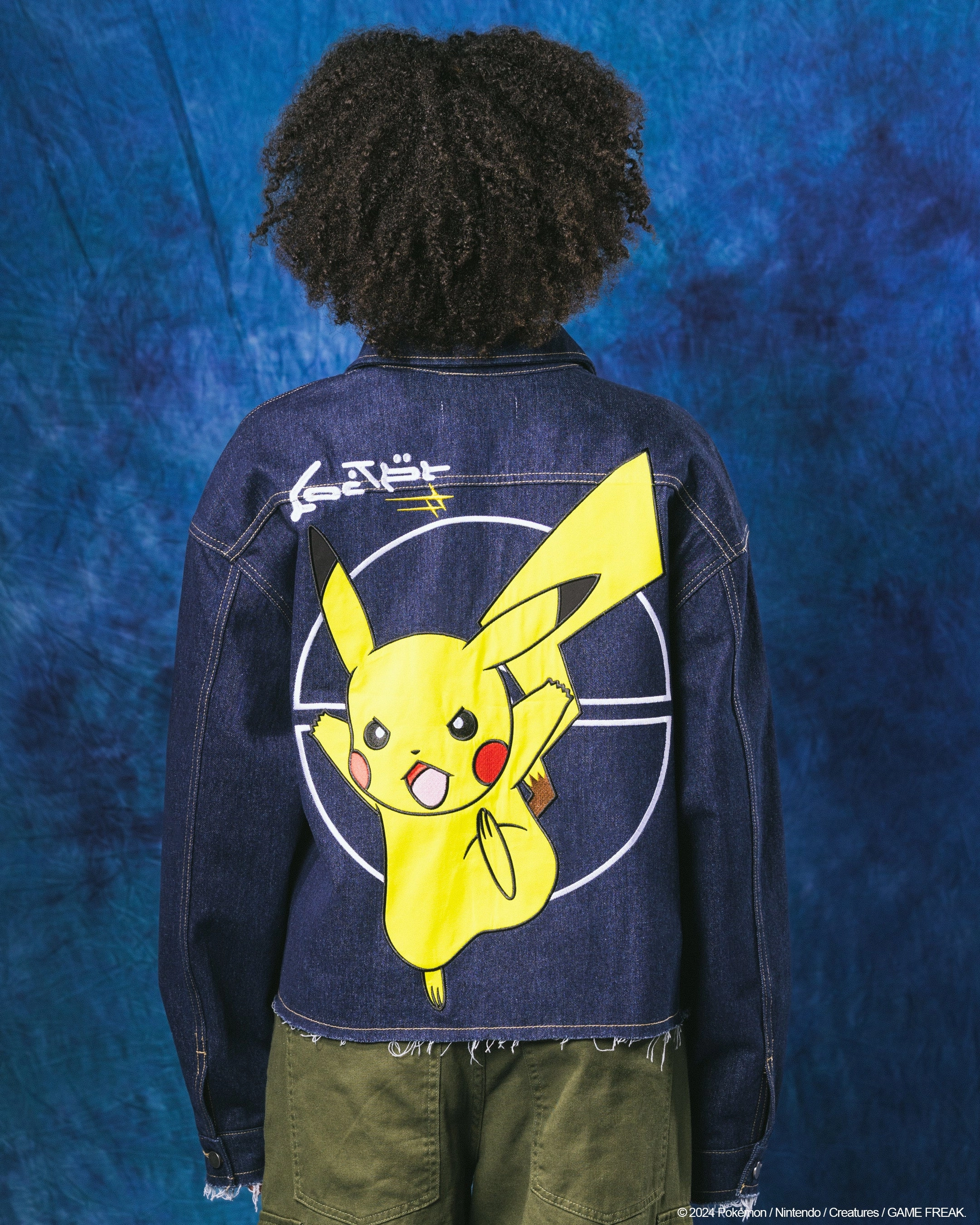 Pok??mon By Loiter Pikachu Denim Jacket Indigo YKK Fasteners
