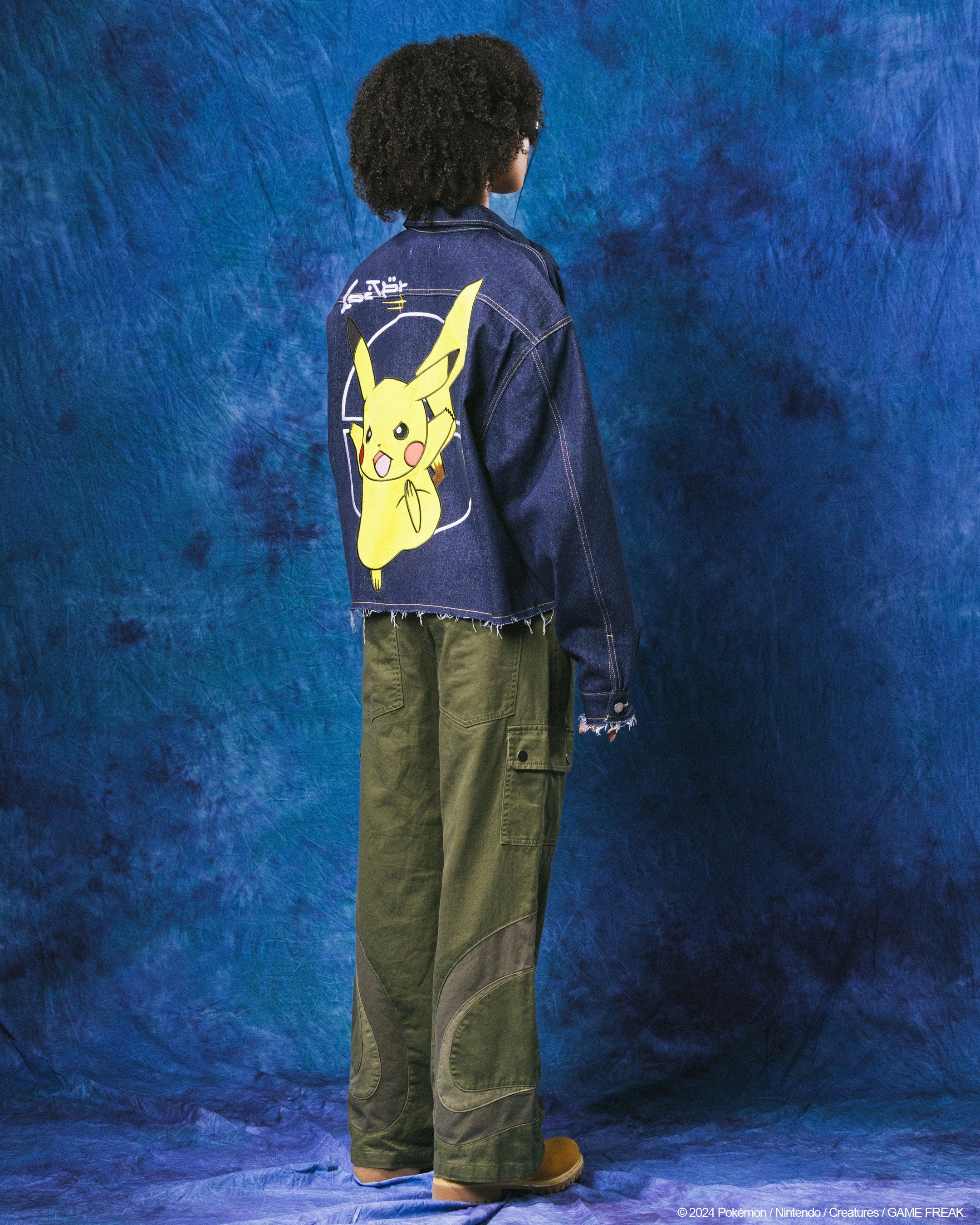 Compact packaging UV Protection Finish Pok??mon By Loiter Pikachu Denim Jacket Indigo
