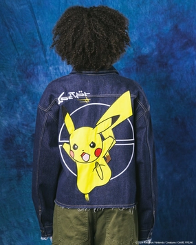 Pok??mon By Loiter Pikachu Denim Jacket Indigo YKK Fasteners